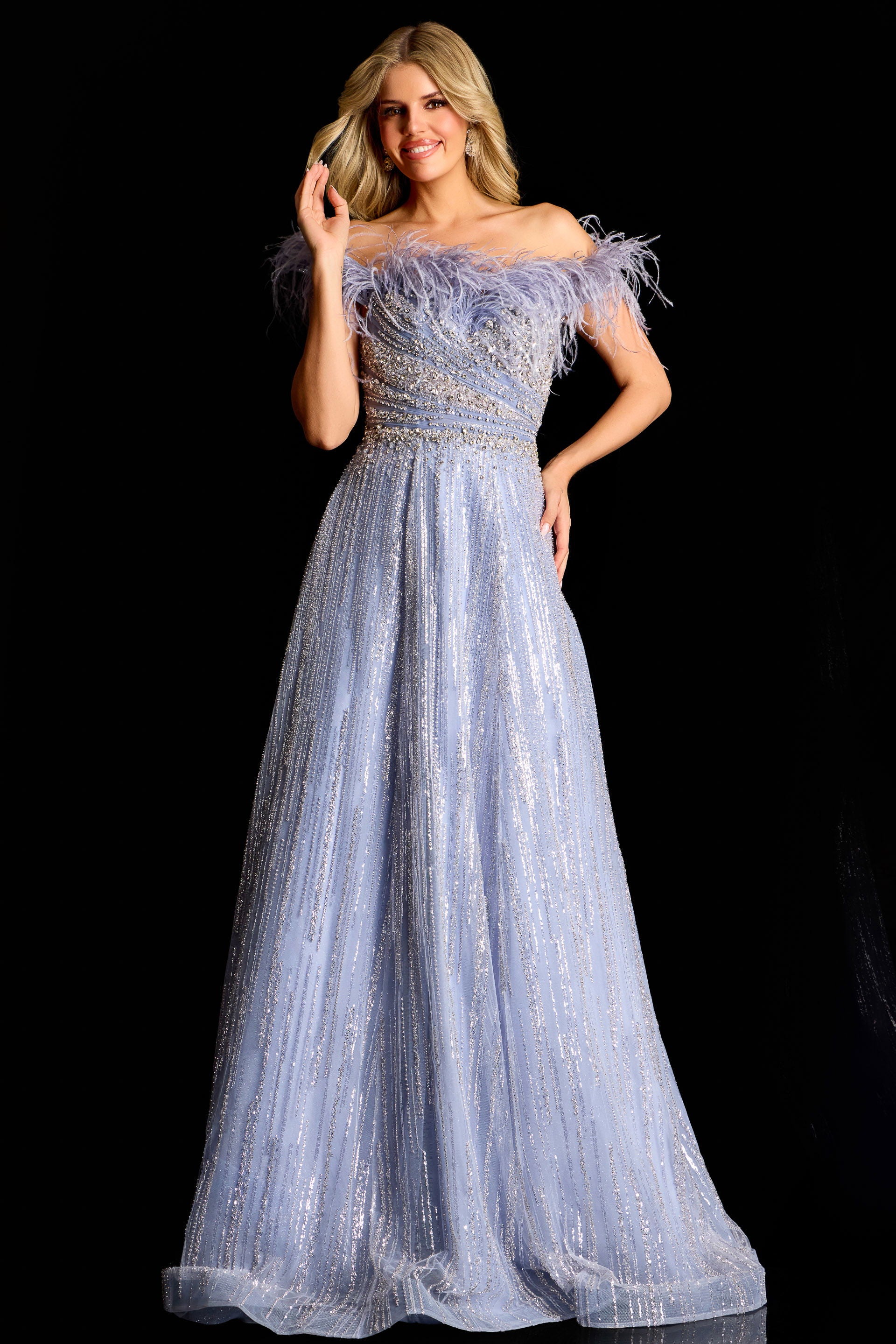 Prom Dresses Long Formal A Line Beaded Eveing Prom Dress Jovani 45647 Ink