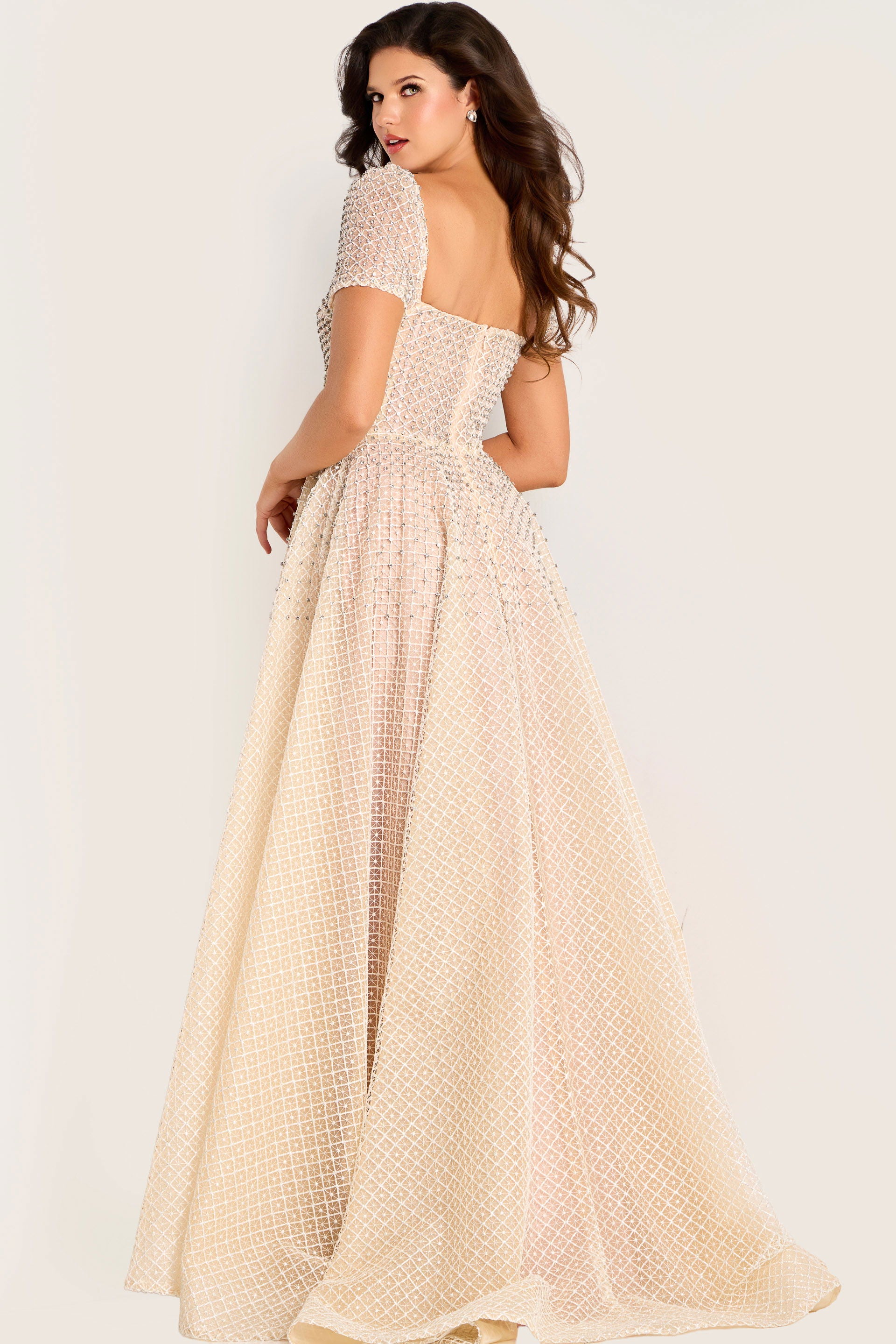 Mother of the Bride Dresses Long Formal Beaded Ball Gown Mother of the Bride Dress Jovani 45790 Nude