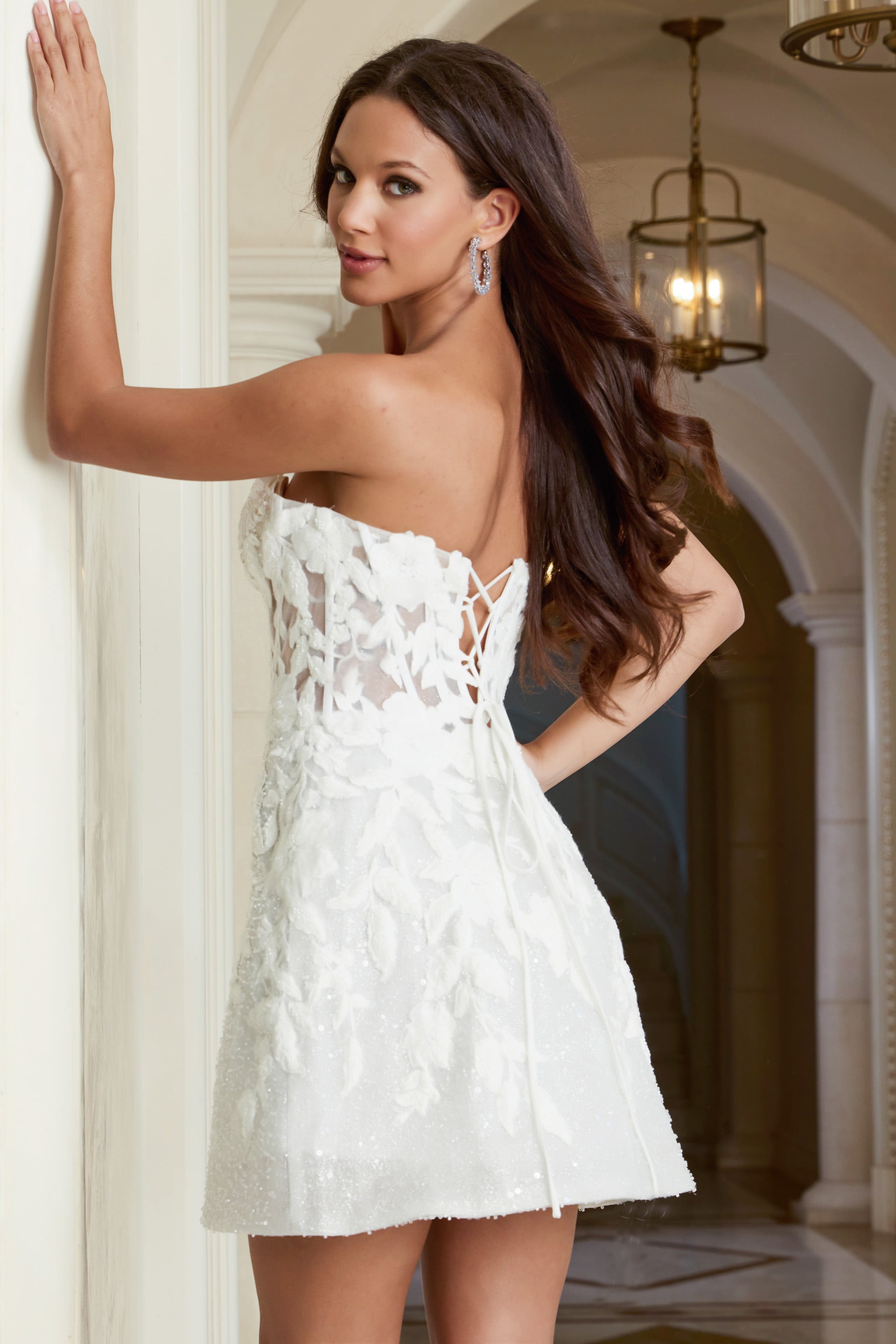 Sweetheart Mini Lace Cocktail A-Line Jovani 45855