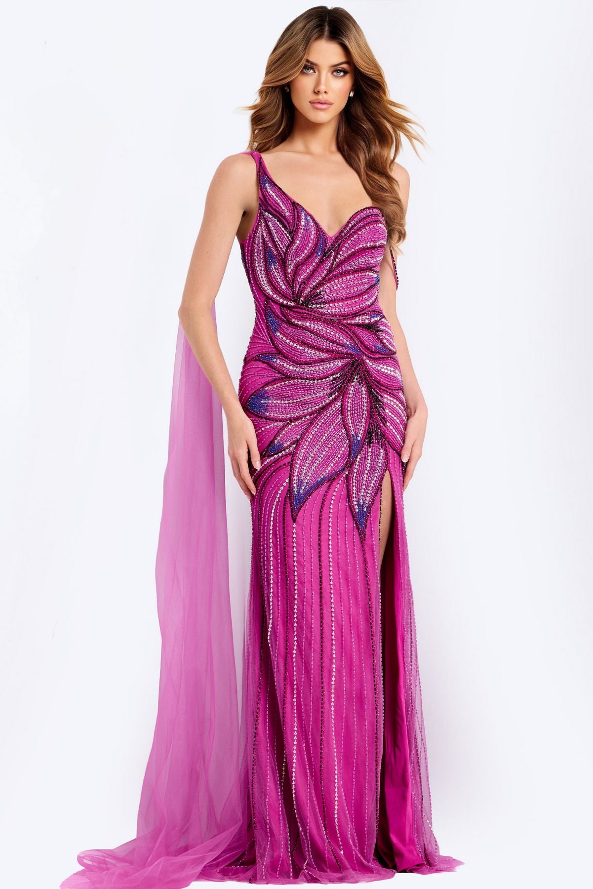 Prom Dresses Fitted Formal Long Beaded Prom Dress Lilac