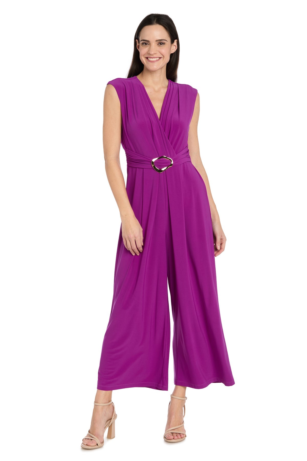 V-Neck Midi Jersey Formal Sheath/Column R&M Richards 4588