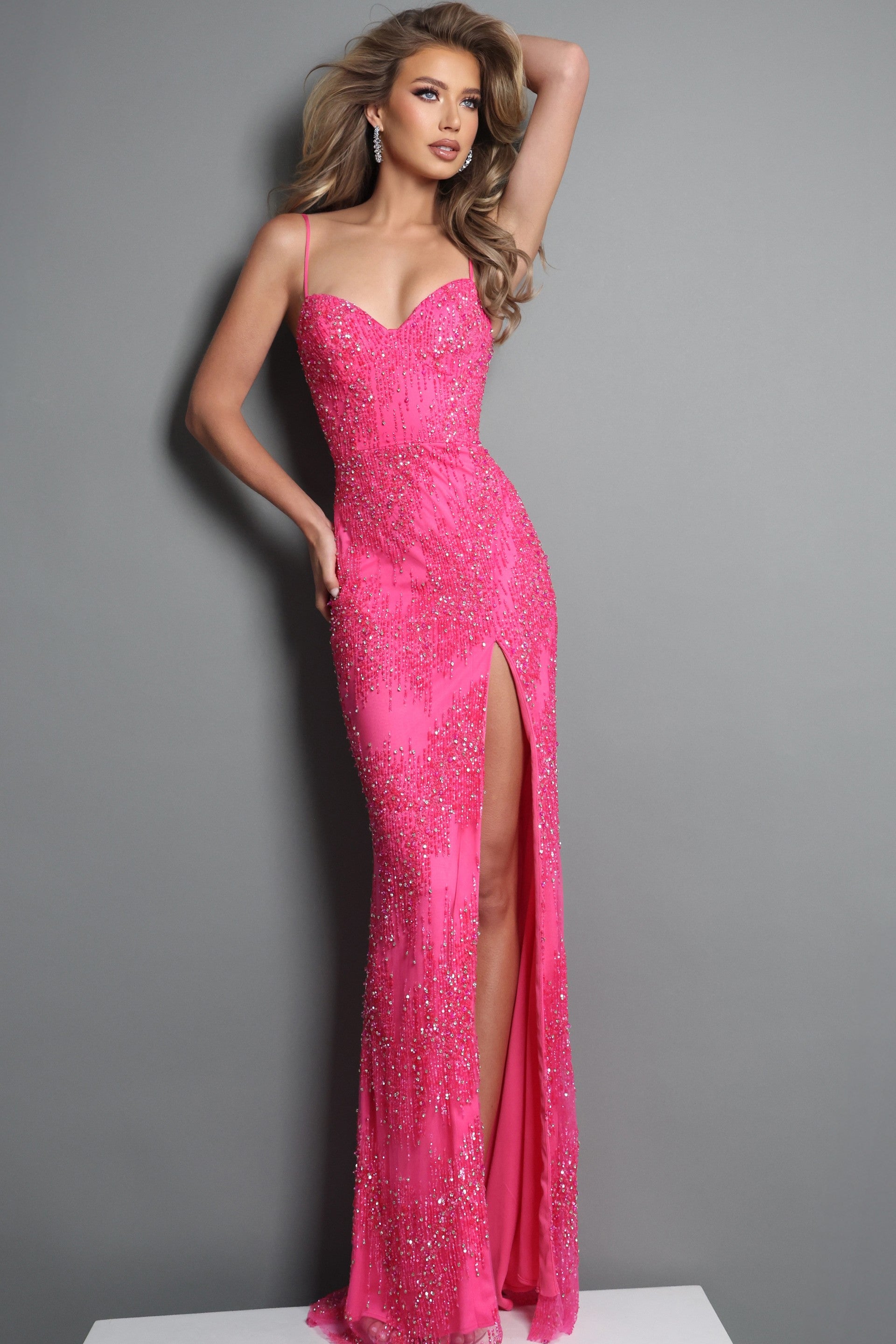 Sweetheart Floor-Length Sequin Prom Sheath Jovani 46266