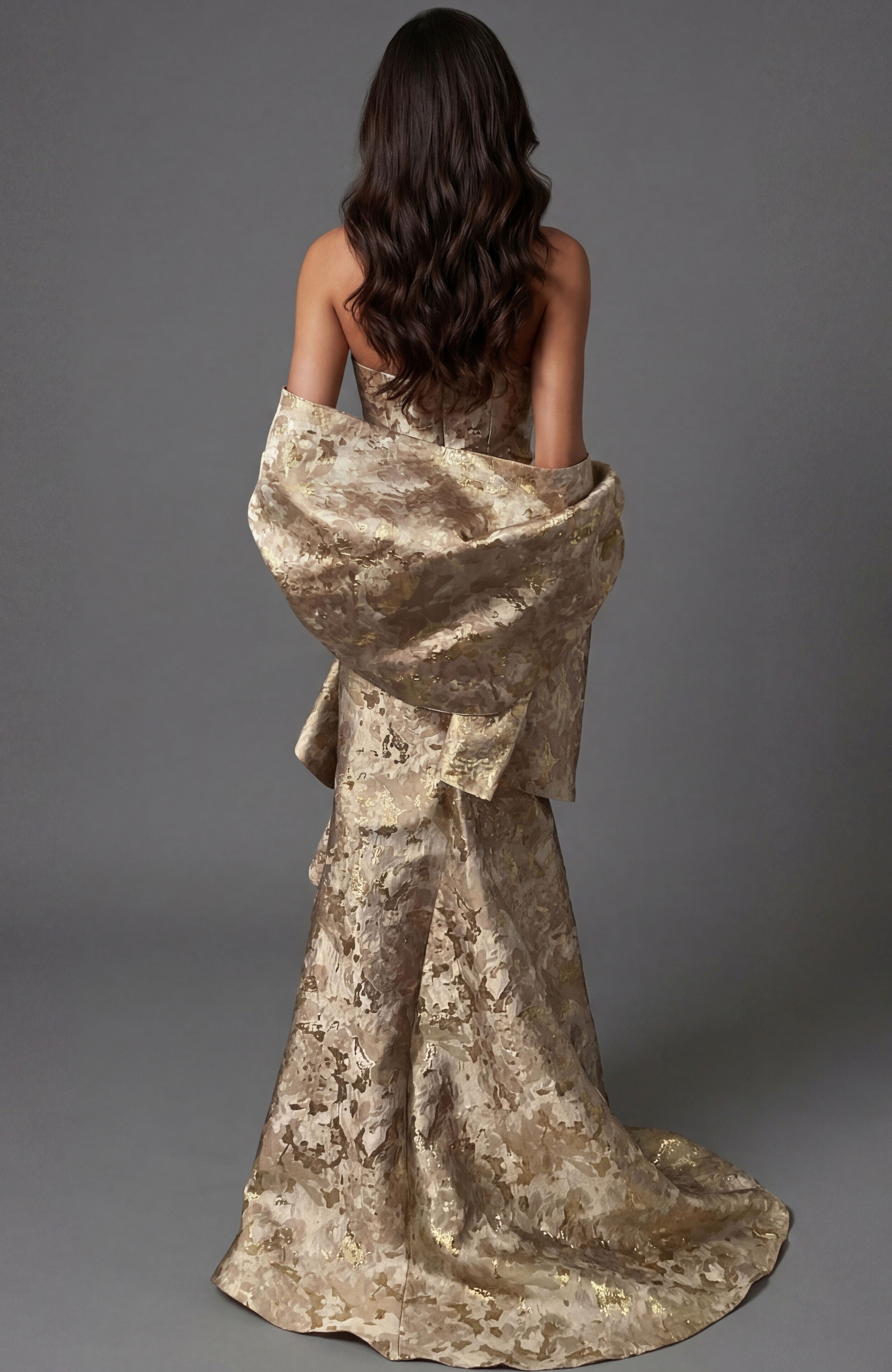 Prom Dresses Ruffle Long Formal Mermaid Prom Dress Jovani 46517 Gold