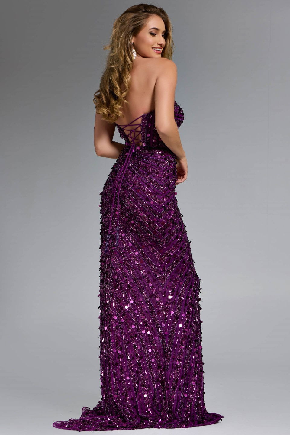 Prom Dresses Sequin Fitted Formal Long Prom Evening Dress Purple