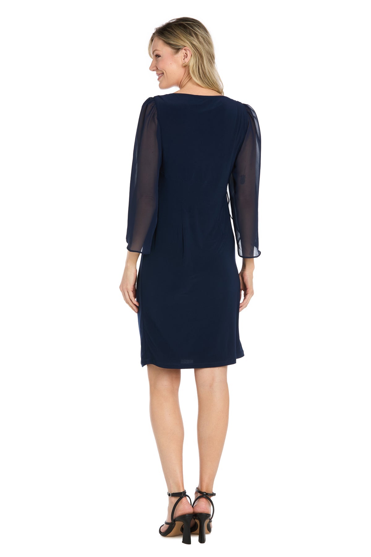 Jewel Knee-Length Jersey Evening Sheath R&M Richards 4698