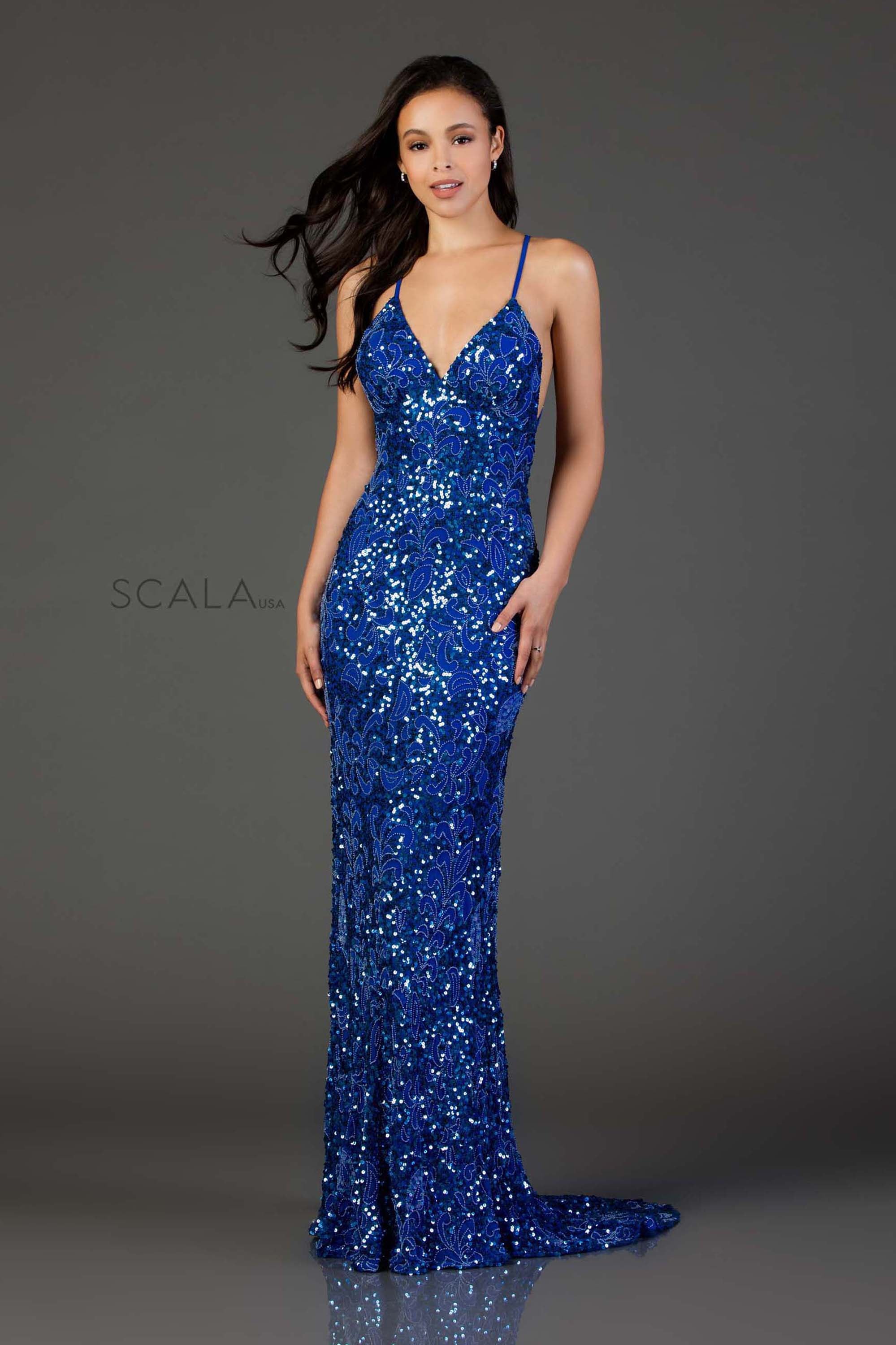 Prom Dresses Beaded Long Formal Prom Dress Sapphire