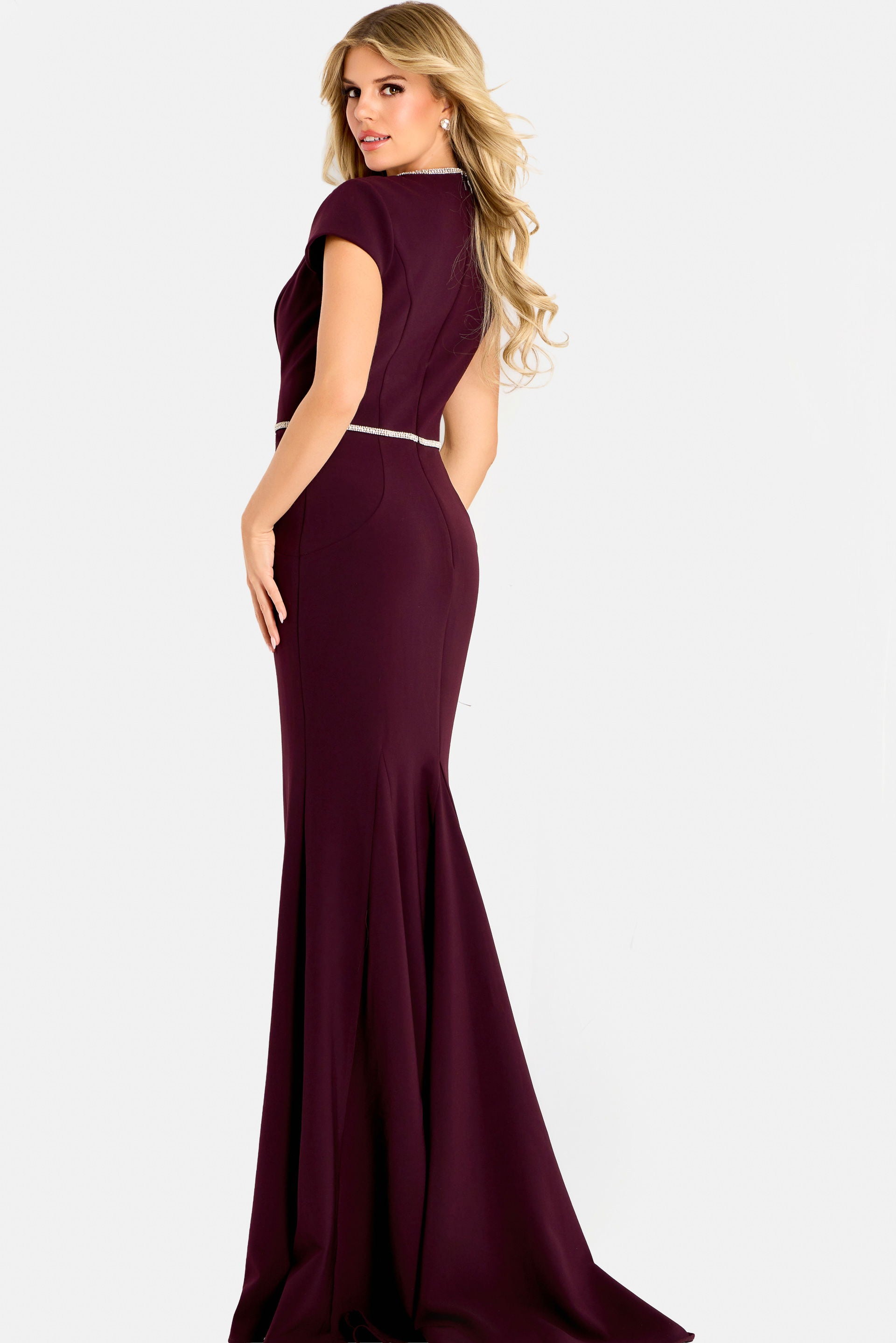 Mother of the Bride Dresses Long Formal Metallic Mother of the Bride Dress Jovani 47619 Plum
