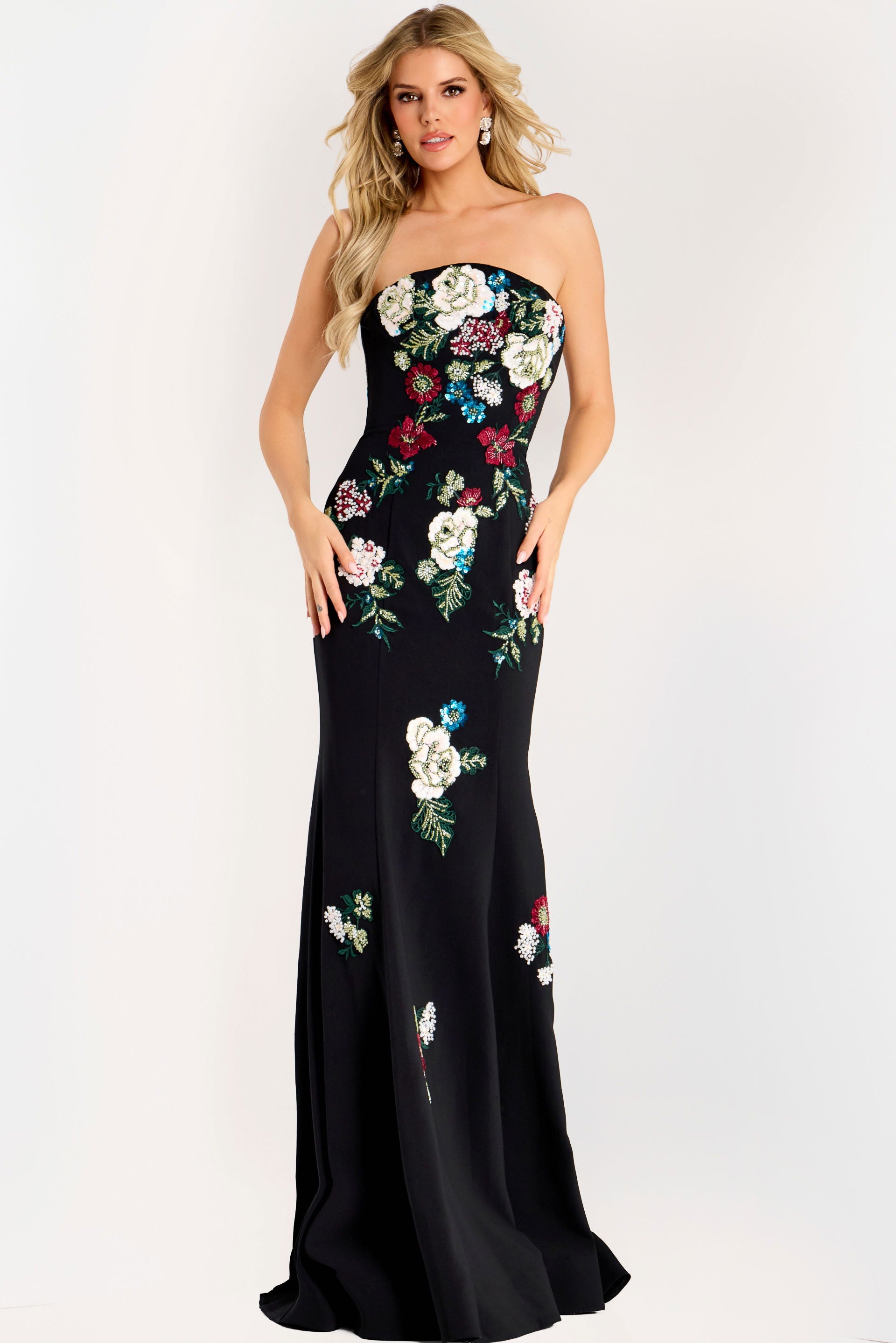 Formal Dresses Long Formal Prom Mermaid Dress Jovani 47636 Black/Multi