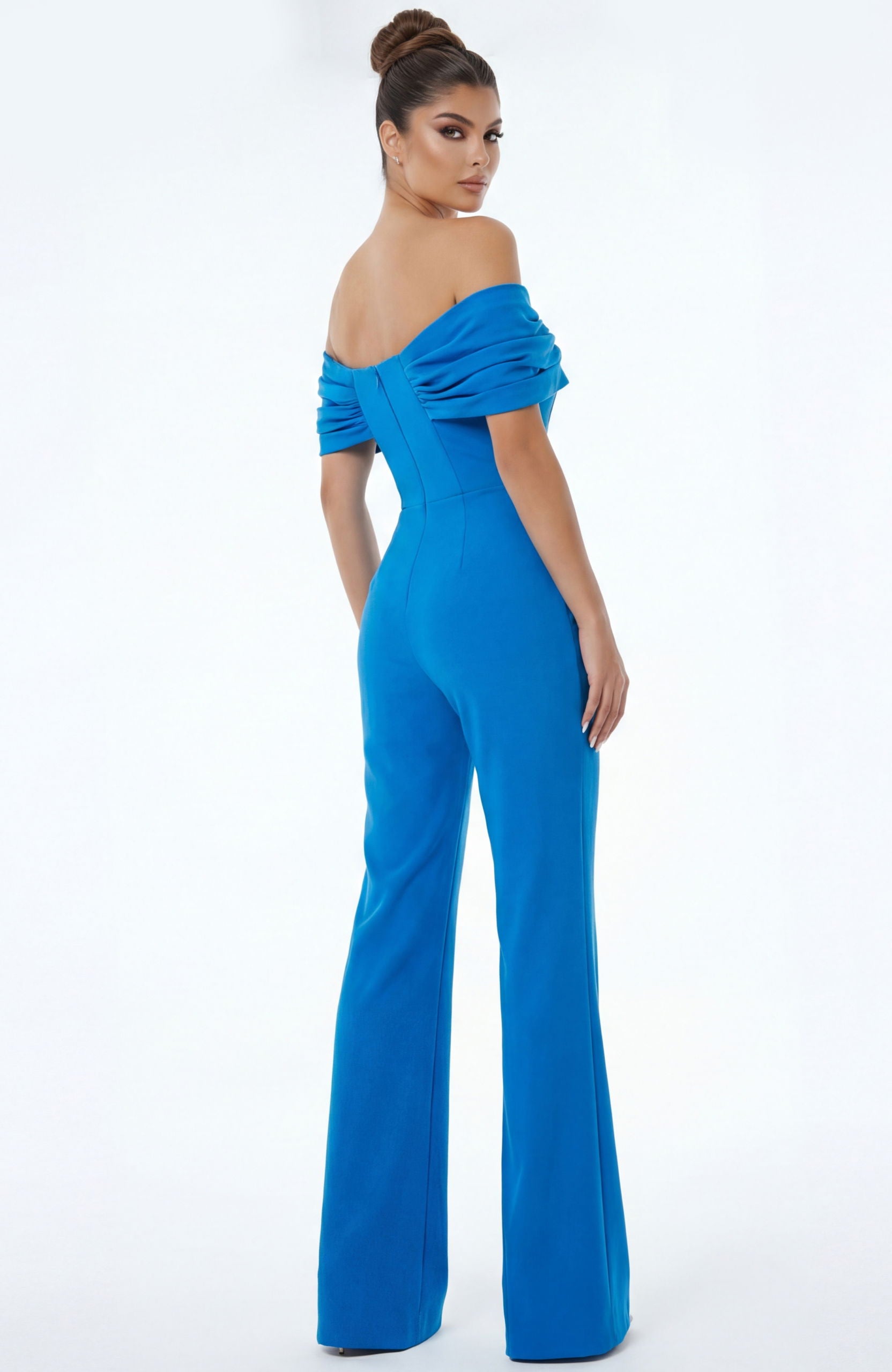 Jumpsuit Long Formal Fitted Jumpsuit Jovani 47658 Peacock
