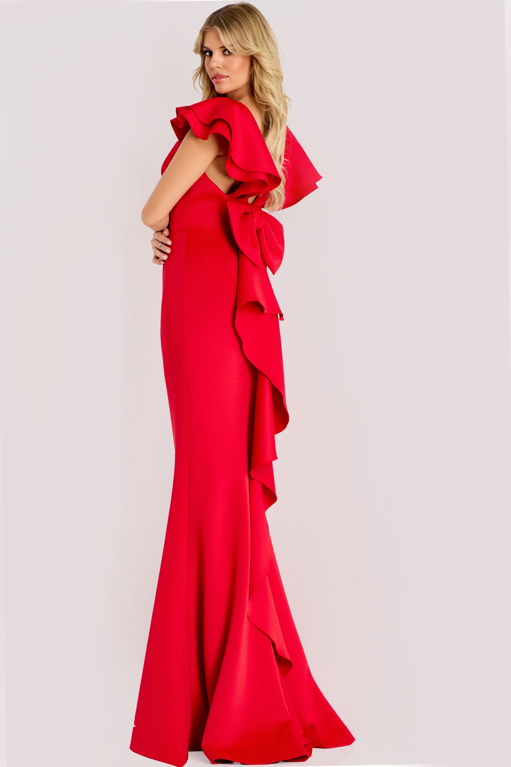 Formal Dresses Long Ruffle Prom Formal Dress Jovani 47844 Tomato