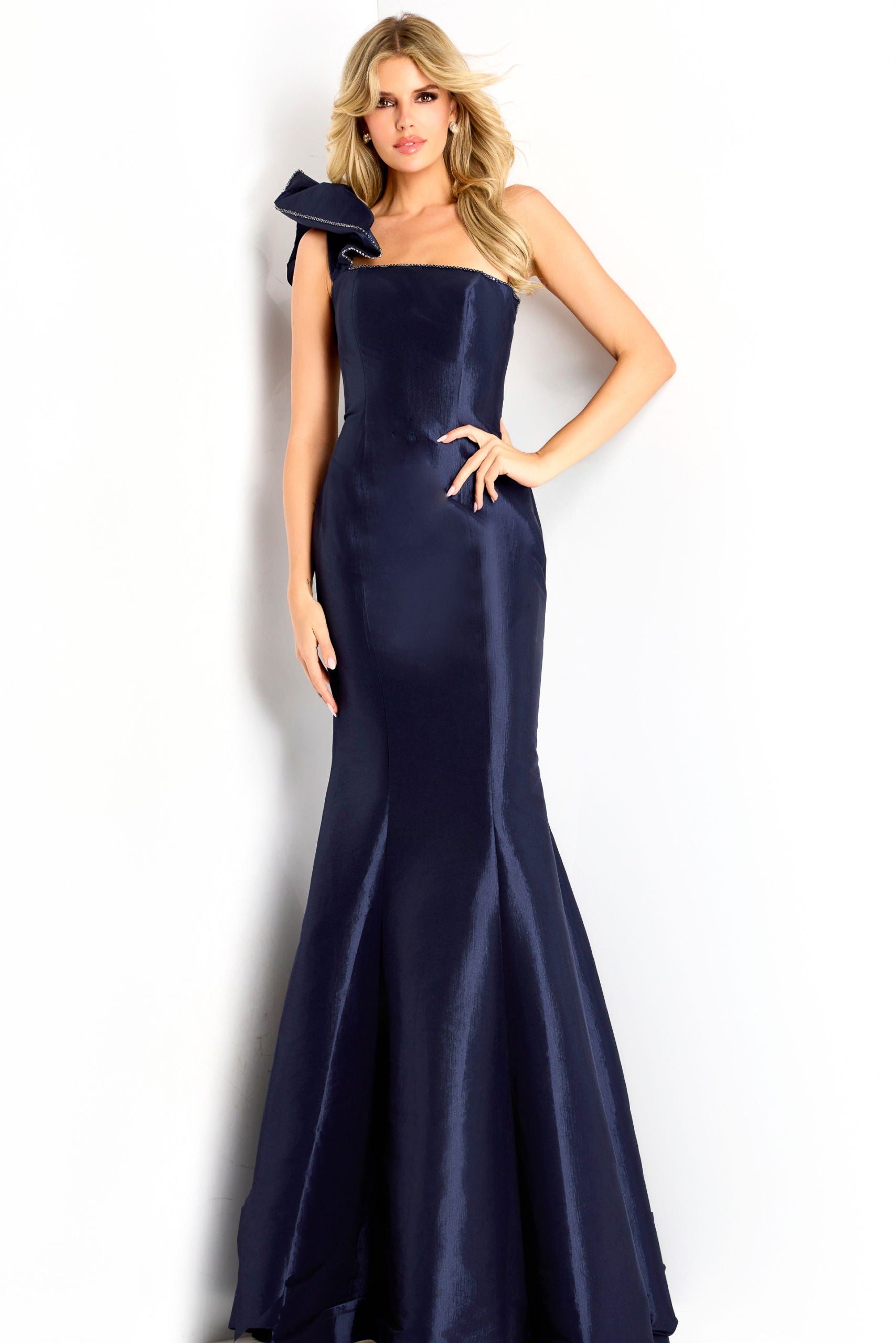 Prom Dresses Long Mermaid Formal Prom Dress Jovani 48077 Navy