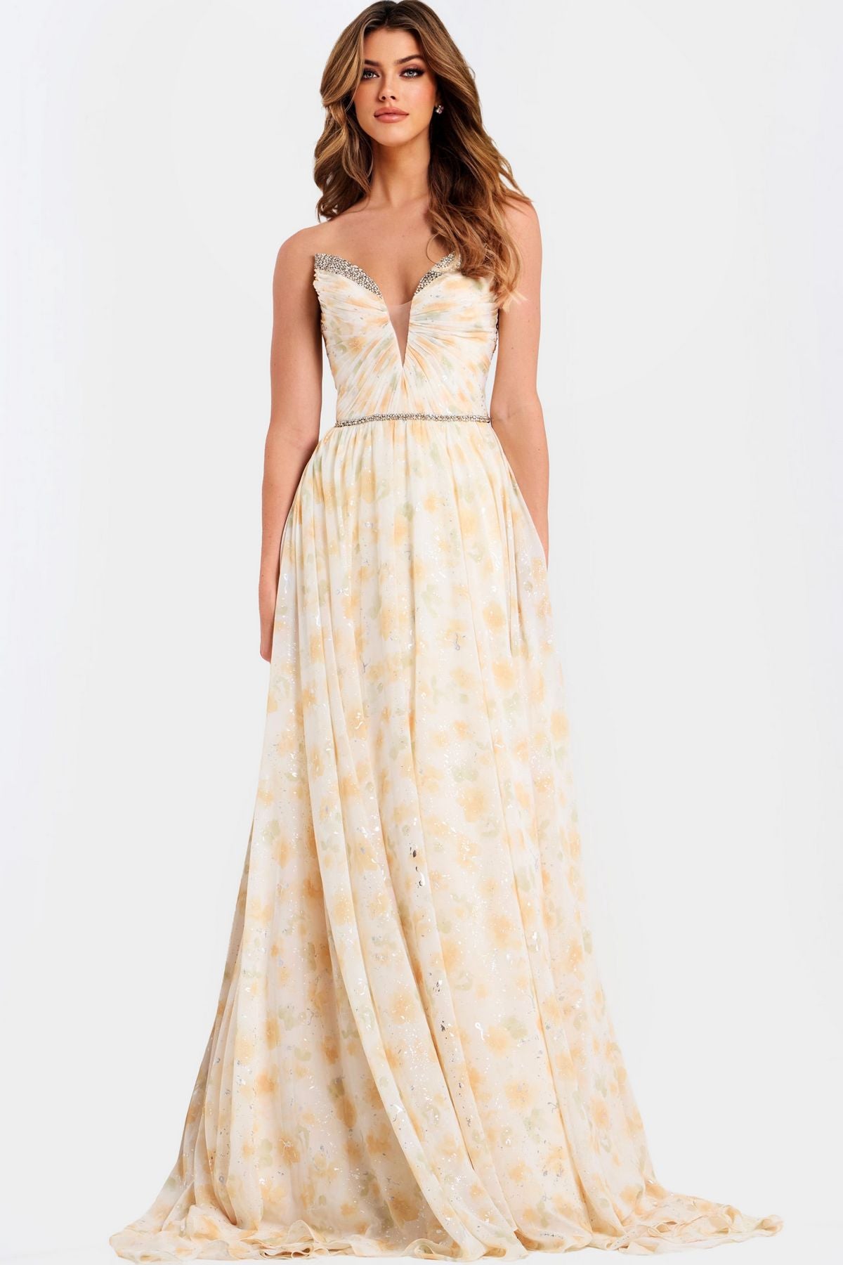 Prom Dresses Long Formal Floral A Line Print Prom Dress Multi
