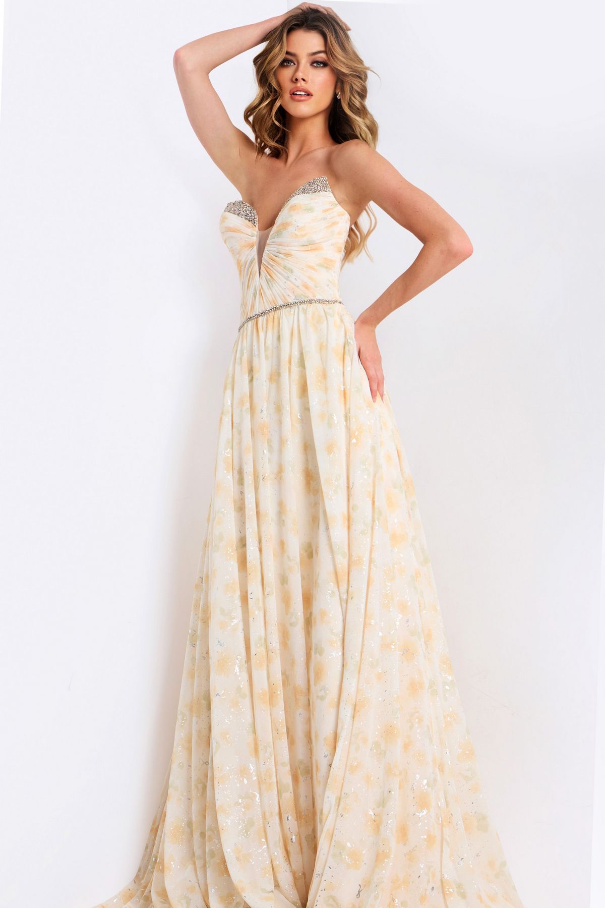 Prom Dresses Long Formal Floral A Line Print Prom Dress Multi