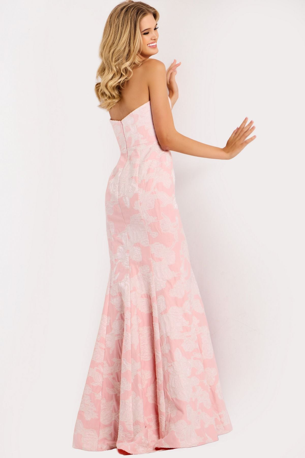 Prom Dresses Floral Mermaid Long Formal Prom Dress Blush