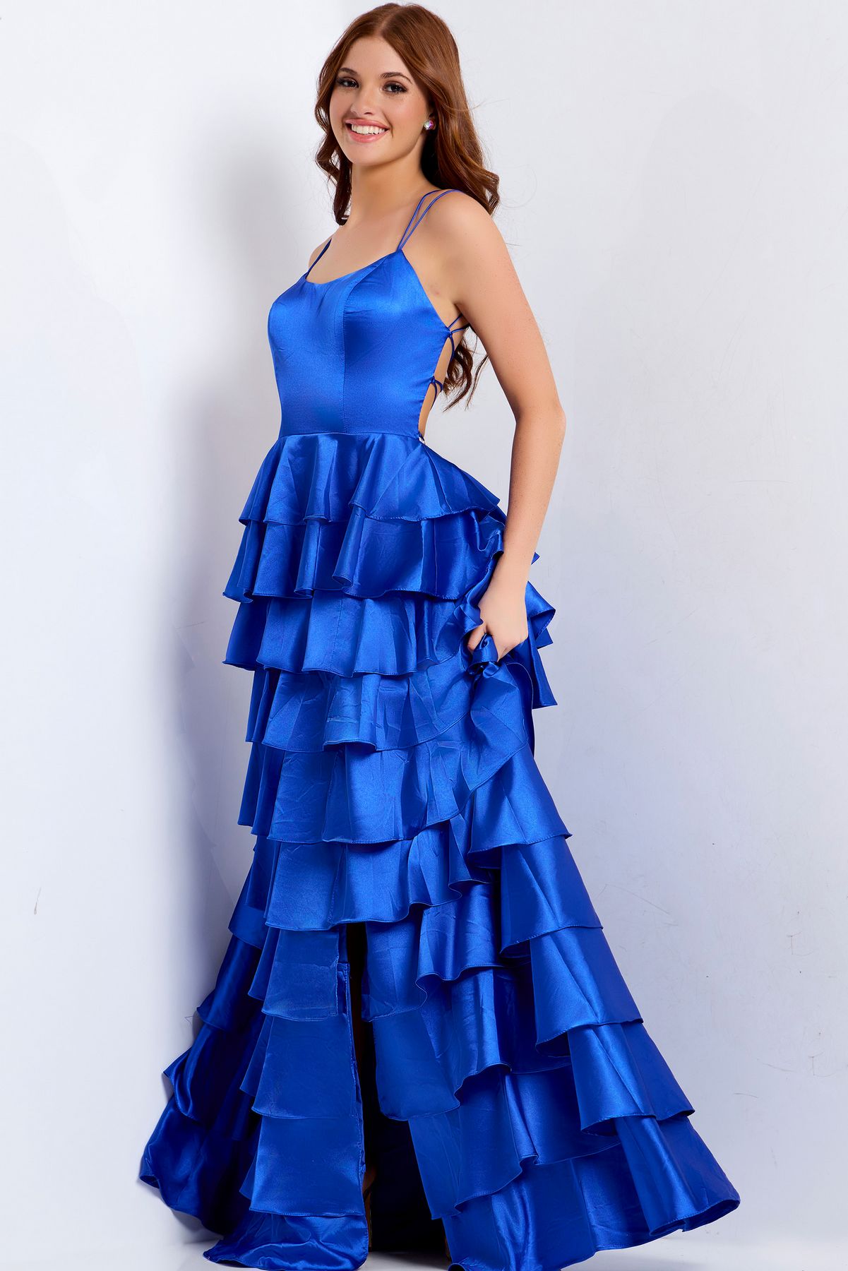 Prom Dresses Long Formal A Line Ruffle Prom Dress Royal