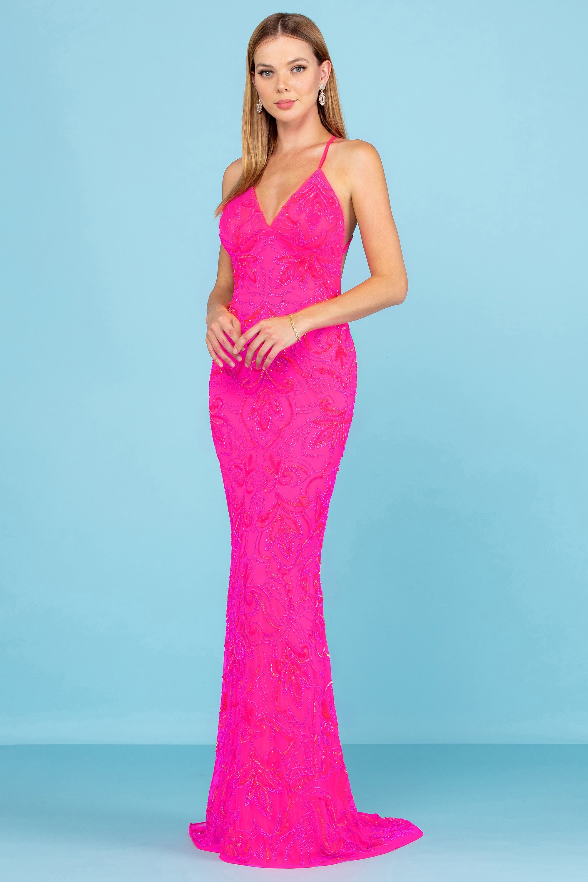 Prom Dresses Formal Long Sequin Prom Dress Fuchsia