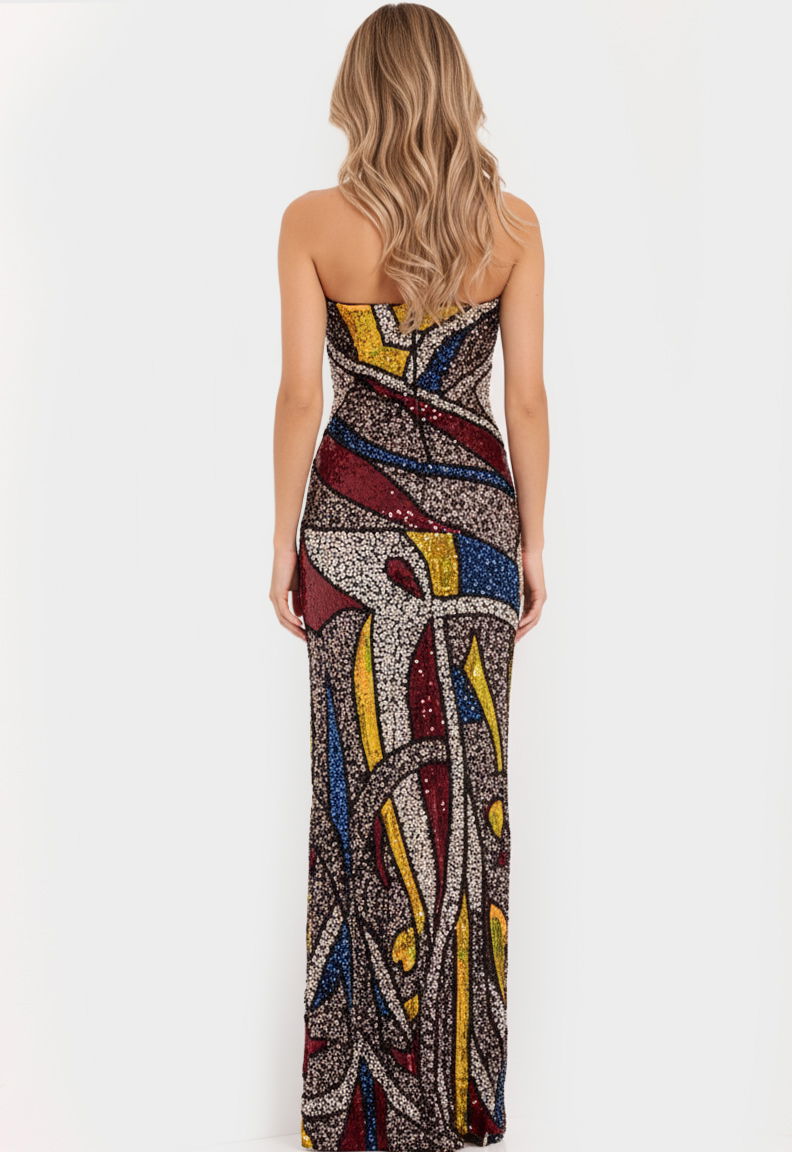 Prom Dresses Long Formal Sequin Beaded Prom Dress Multi