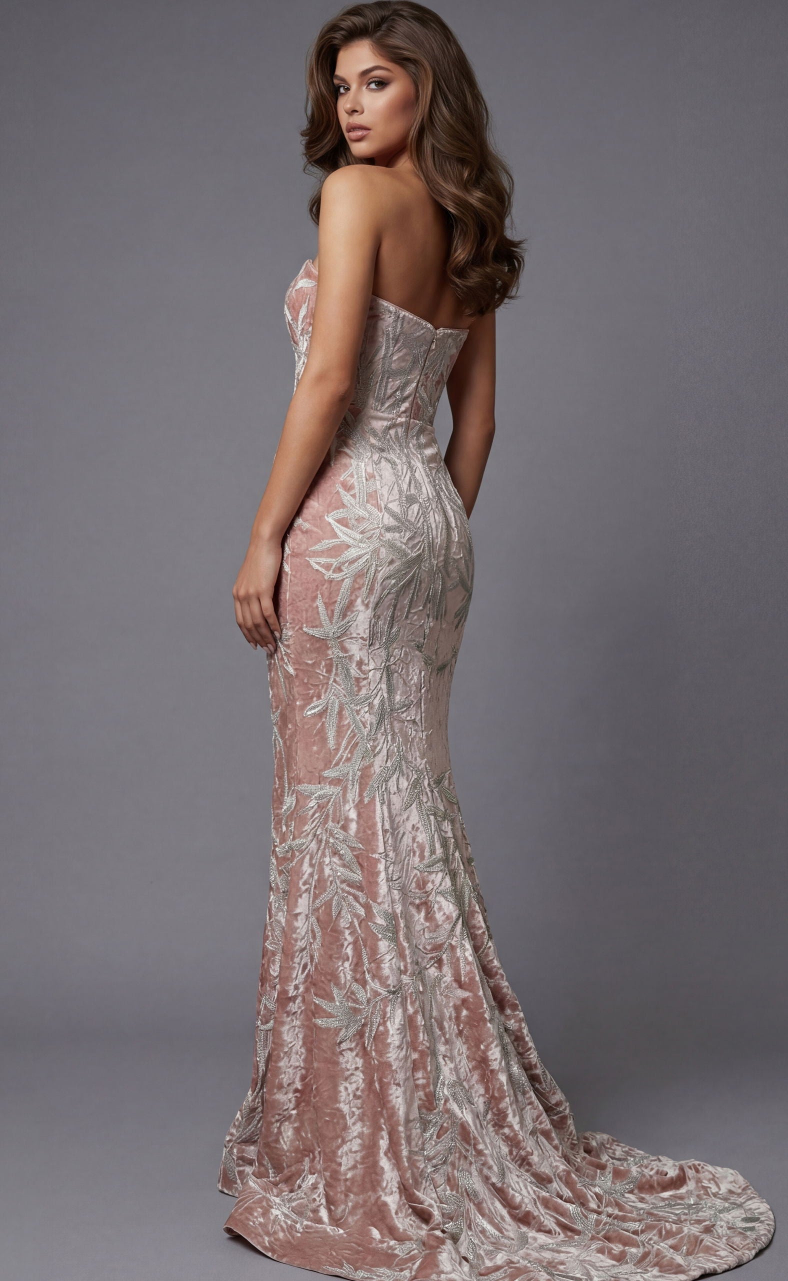 Prom Dresses Long Formal Mermaid Evening Prom Dress Jovani 48710 Blush/Silver