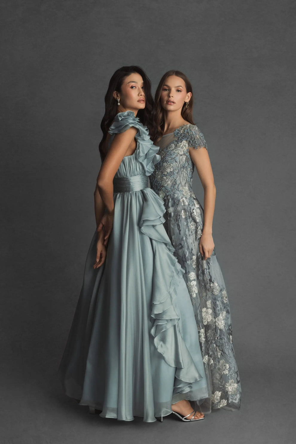 V-Neck Floor-Length Organza Formal A-Line Mac Duggal 9948856P