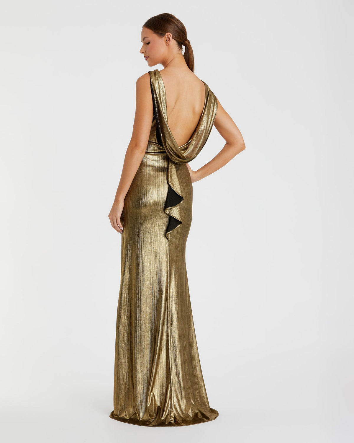 Cowl Floor-Length Satin Formal Mermaid Mac Duggal 9949087P