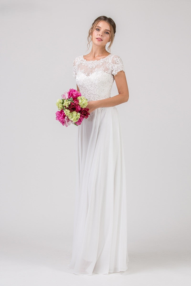 Wedding Dresses Long Lace Applique Wedding Dress Eureka Fashion 4909 Off White
