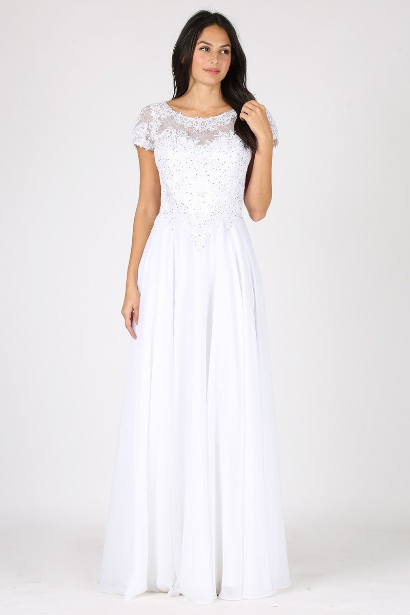 Wedding Dresses Long Lace Applique Wedding Dress Eureka Fashion 4909 White