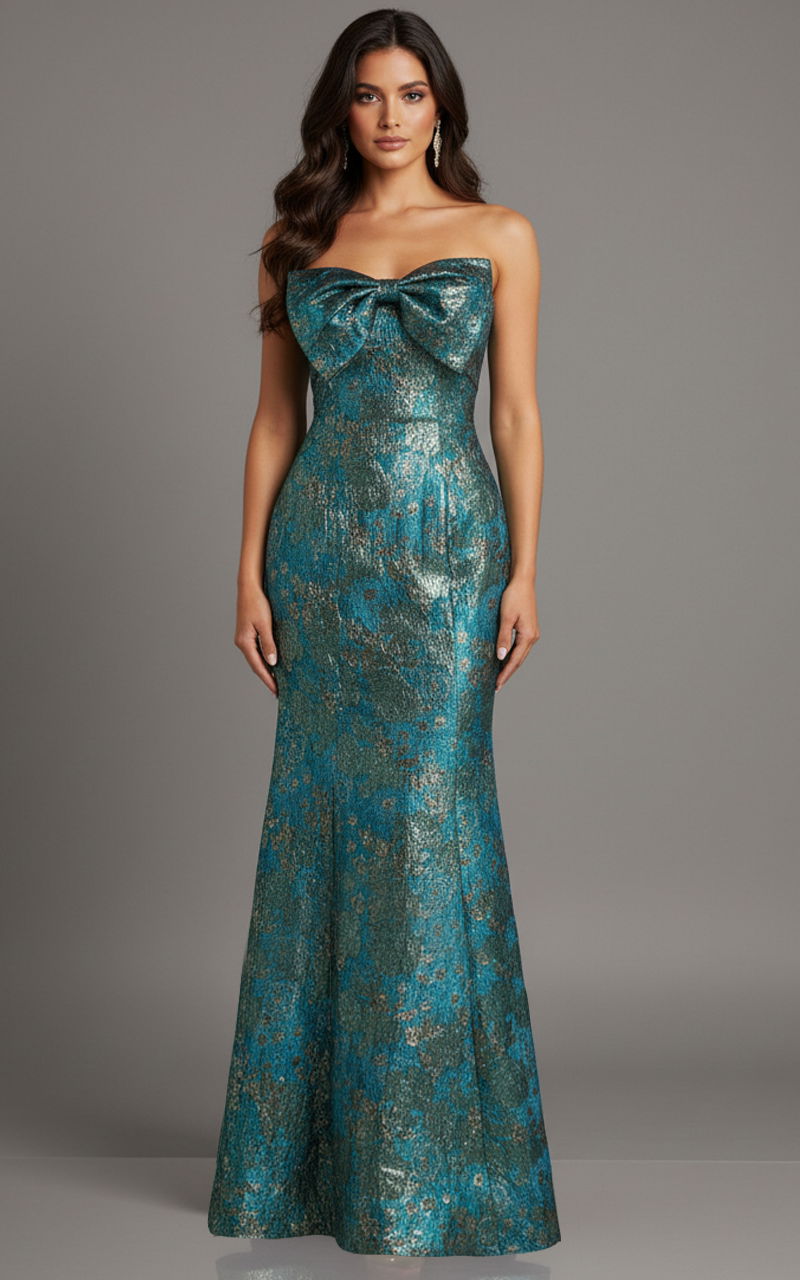 Prom Dresses Mermaid Long Evening Formal Metallic Prom Dress Jovani 49163 Emerald