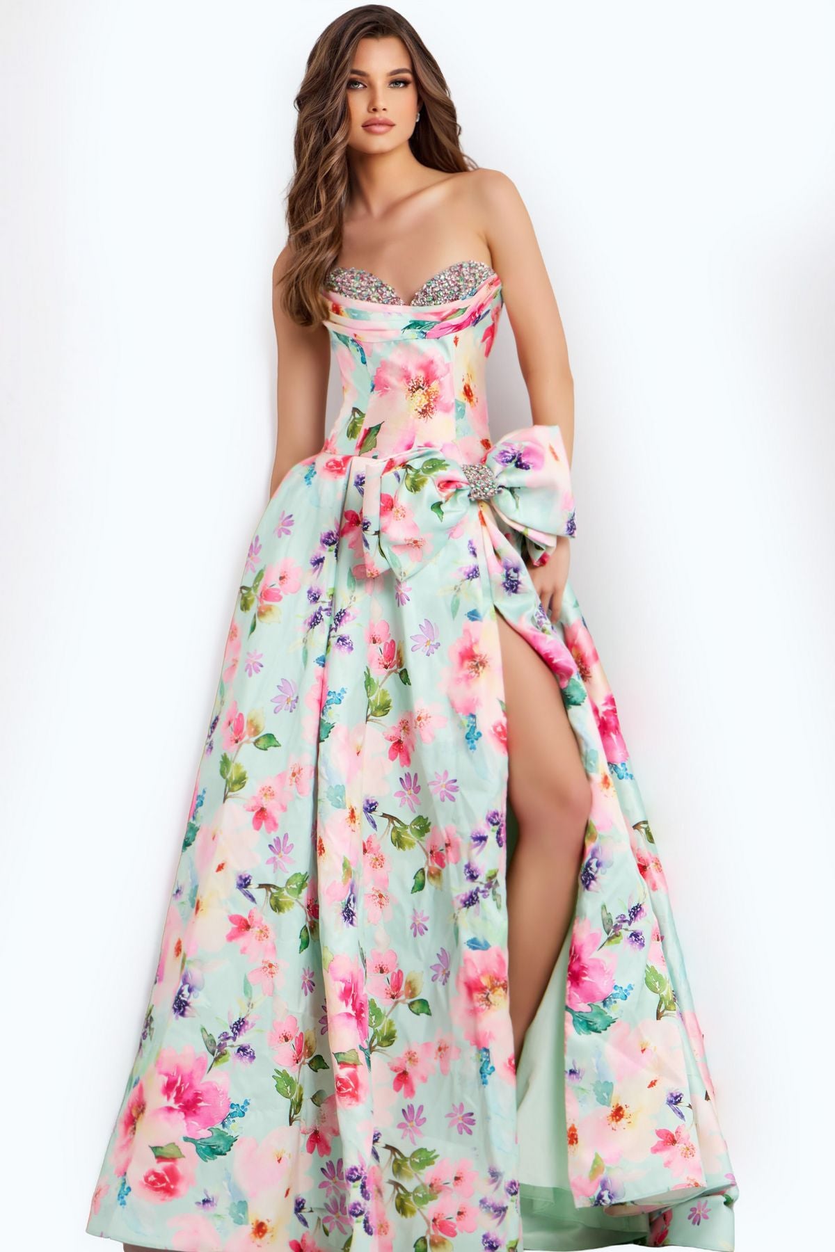 Prom Dresses Long Formal A Line Prom Dress Mint/Multi