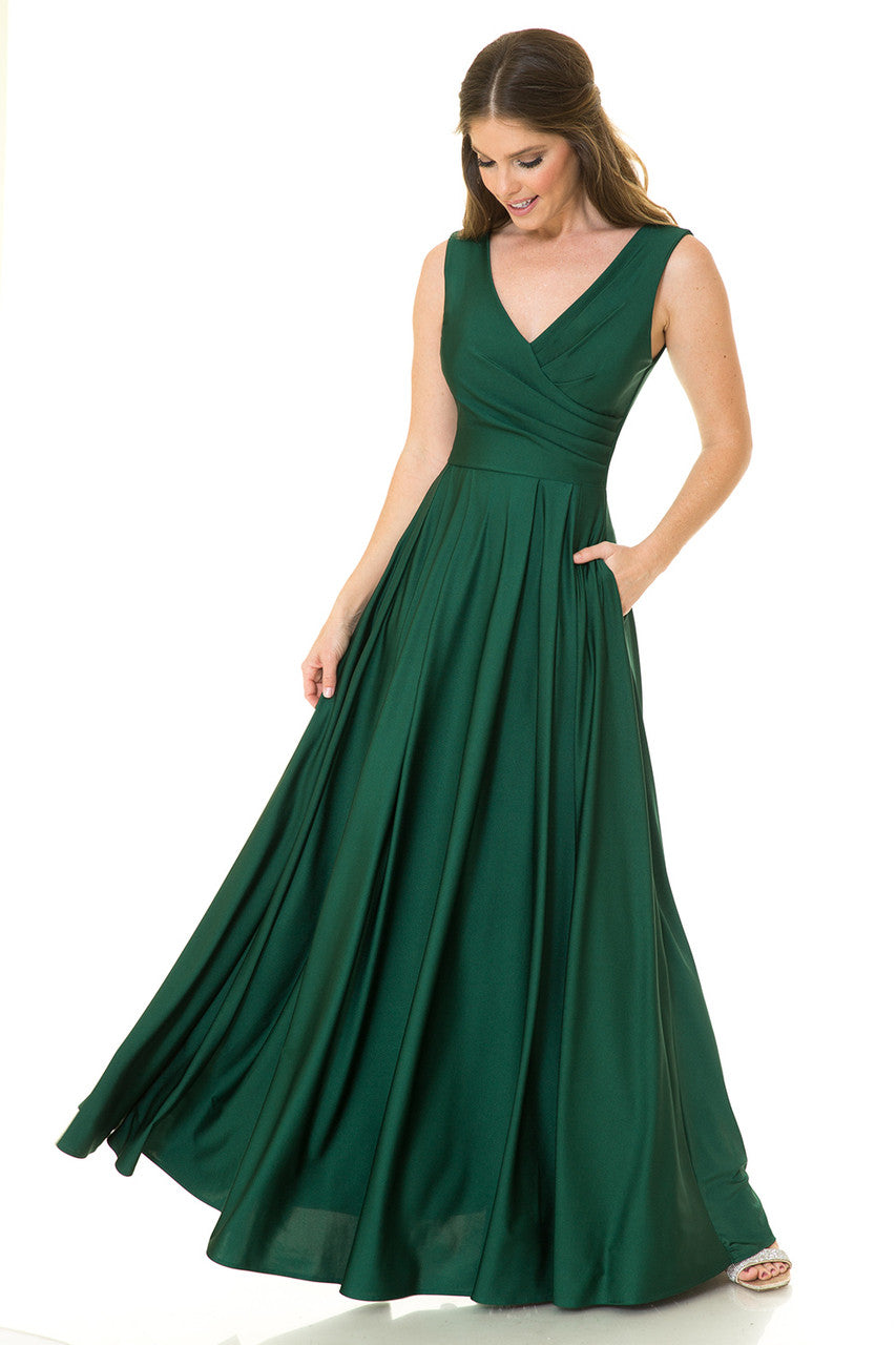 Prom Dresses Formal Pleated Long Evening Prom Dress Lenovia 5242 Hunter Green