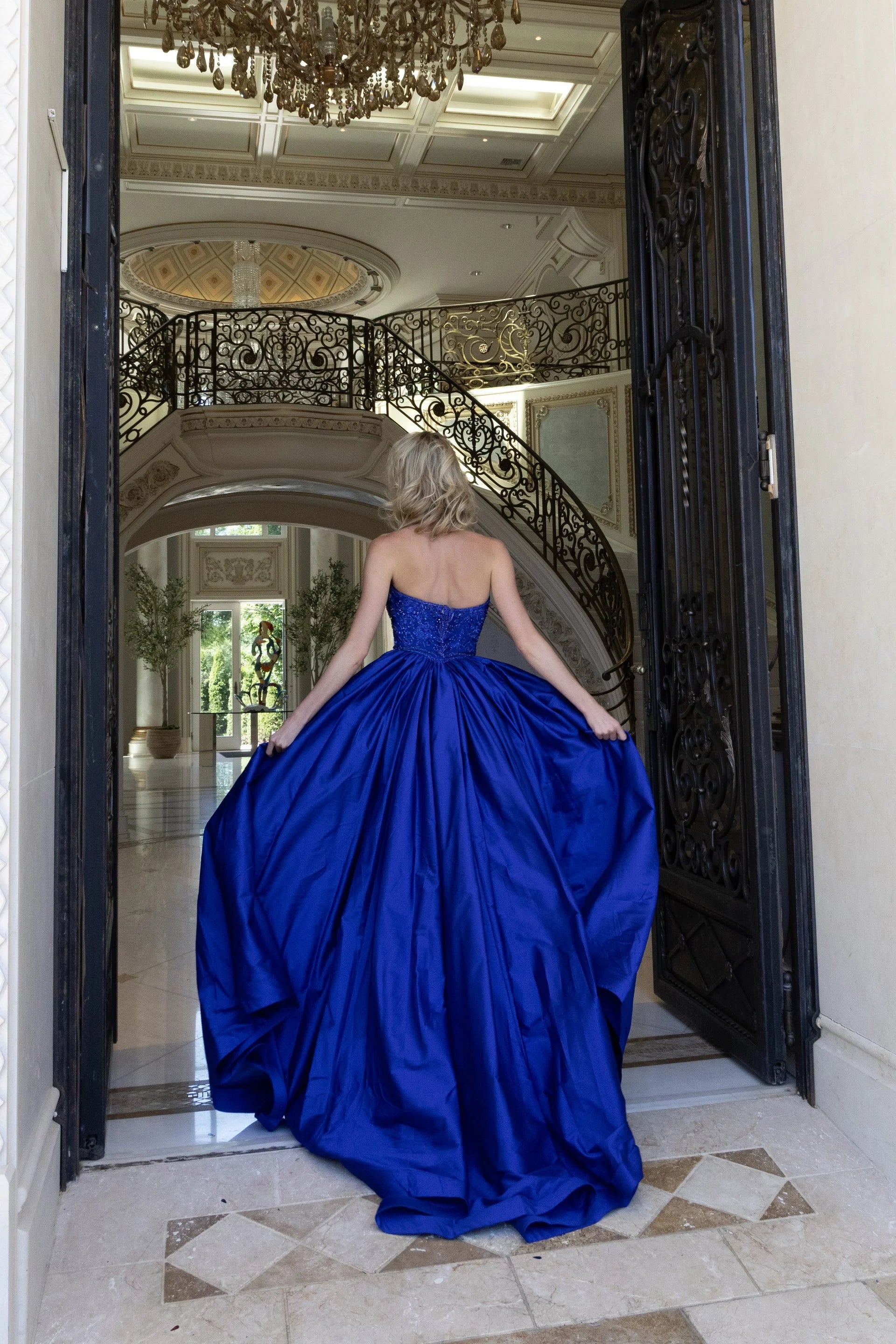 Prom Dresses Long Formal Beaded A Line Evening Prom Dress Royal