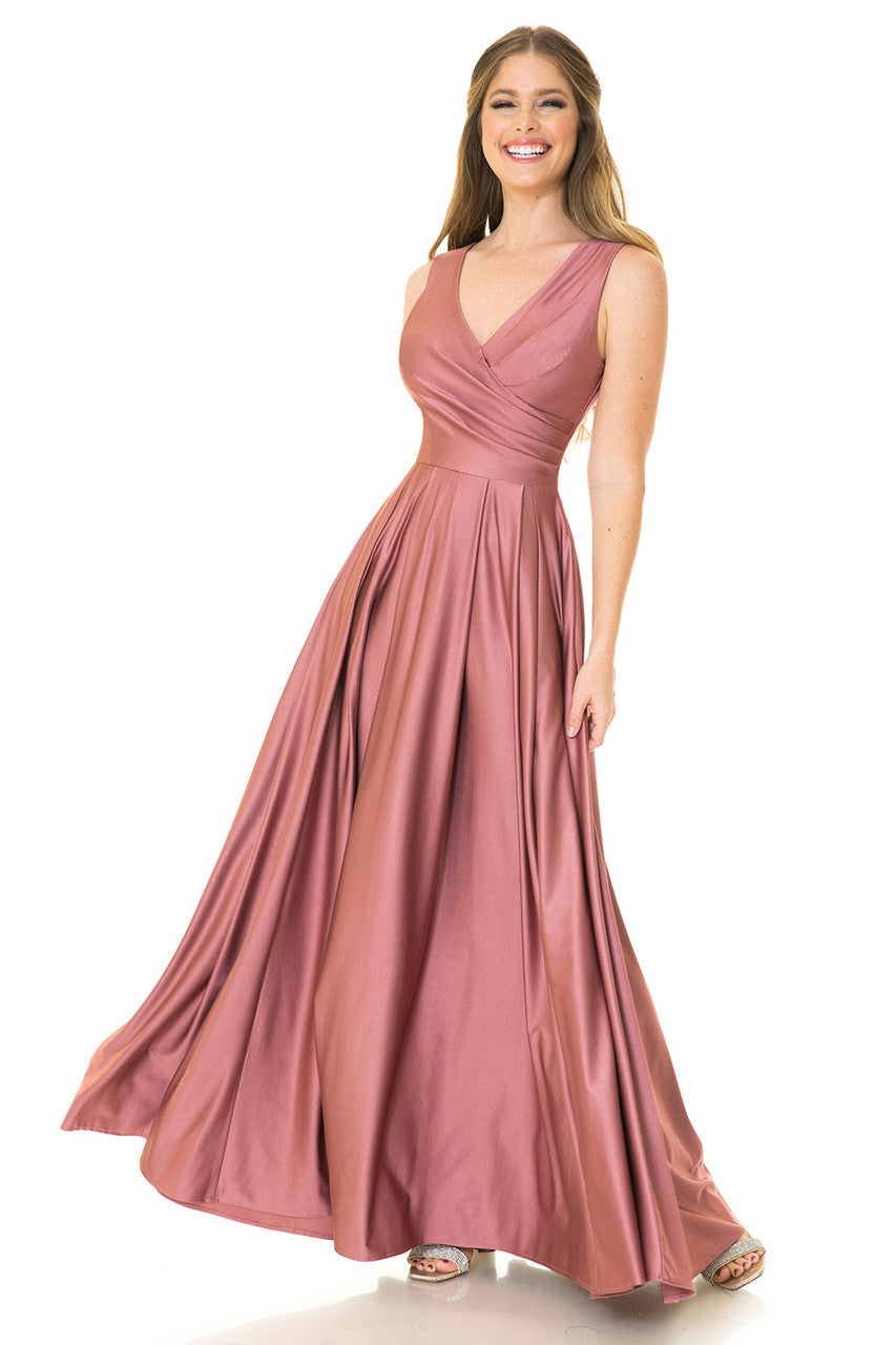 Prom Dresses Formal Pleated Long Evening Prom Dress Lenovia 5242 Mauve