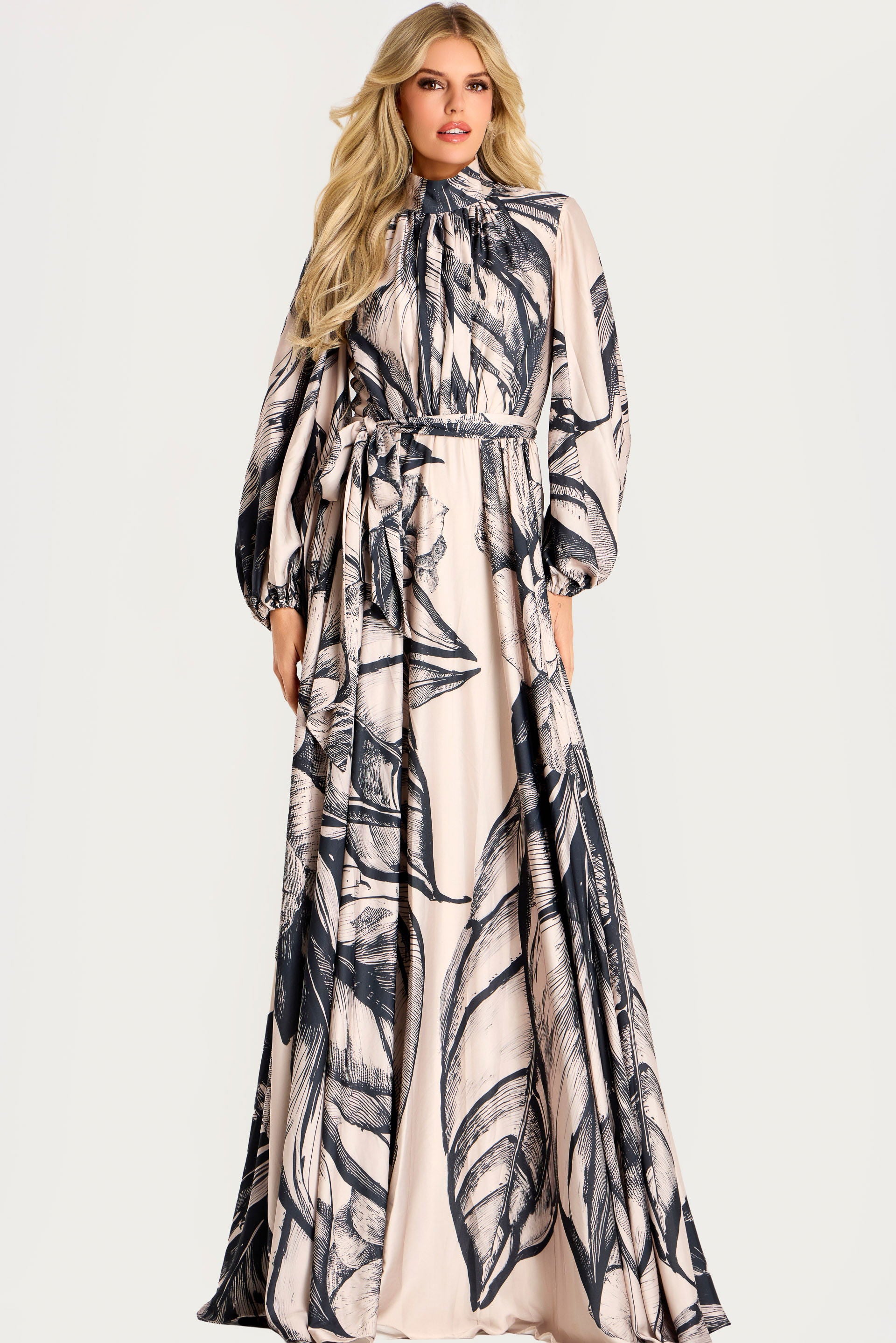 Mother of the Bride Dresses Long Sleeve Floral Formal Mother of the Bride Dress Jovani 49500 Print