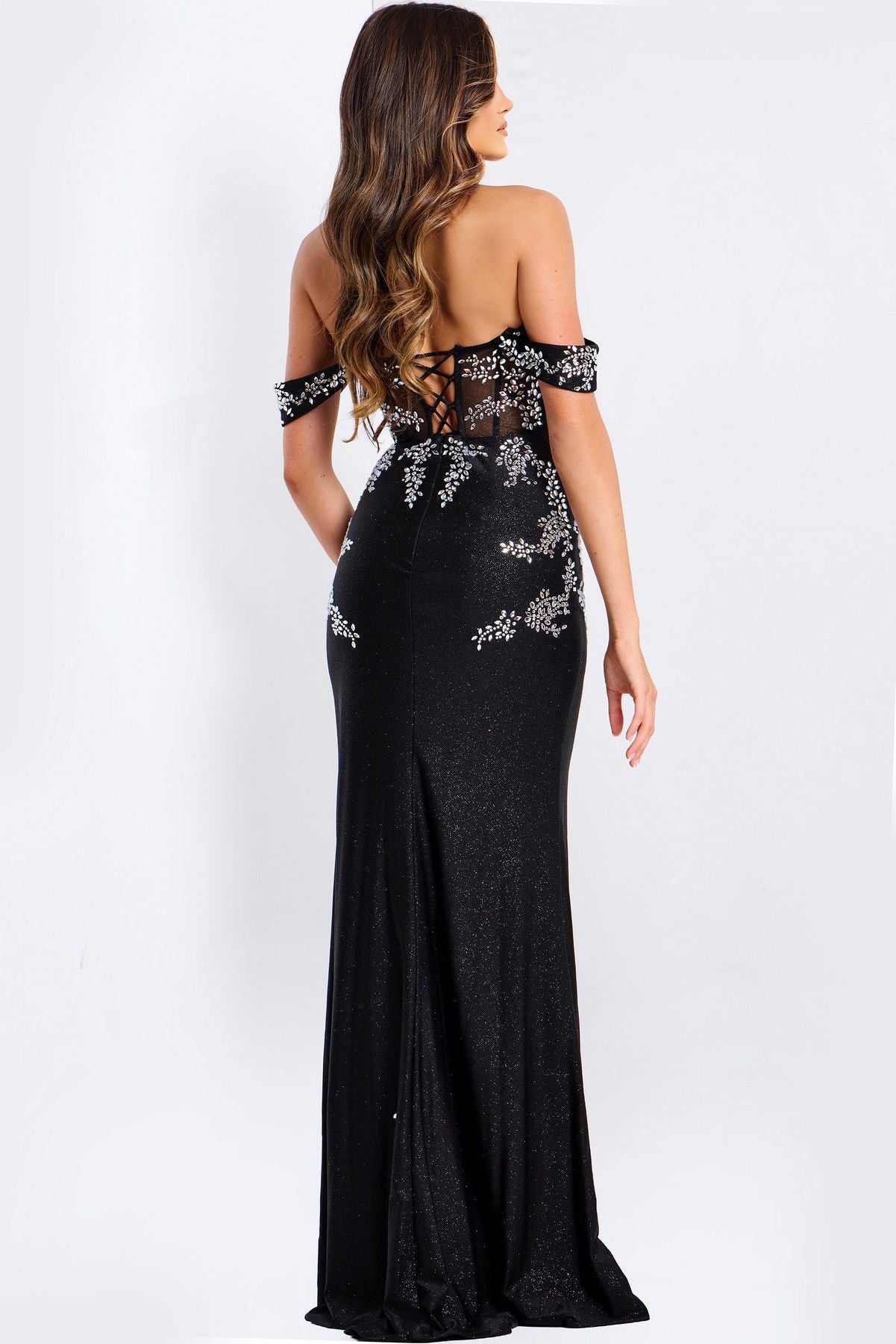 Prom Dresses Long Formal Glitter Fitted prom Dress Black/Silver