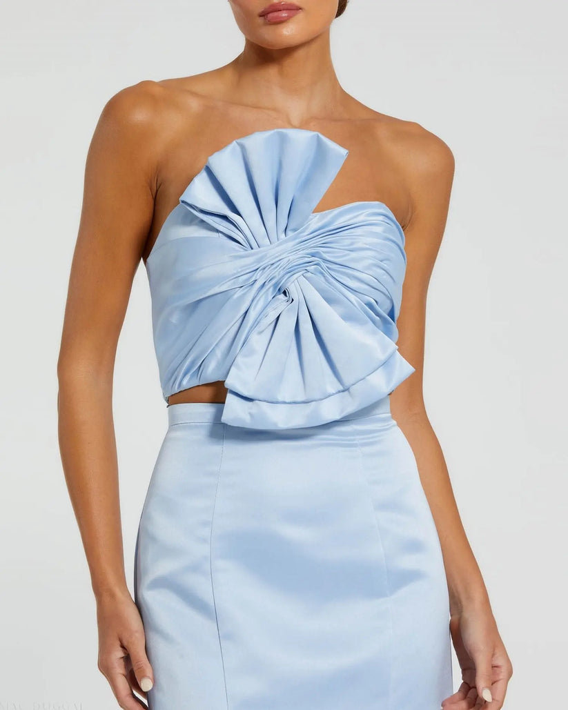 Prom Dresses Mermaid Two Piece Prom Long Dress Powder Blue