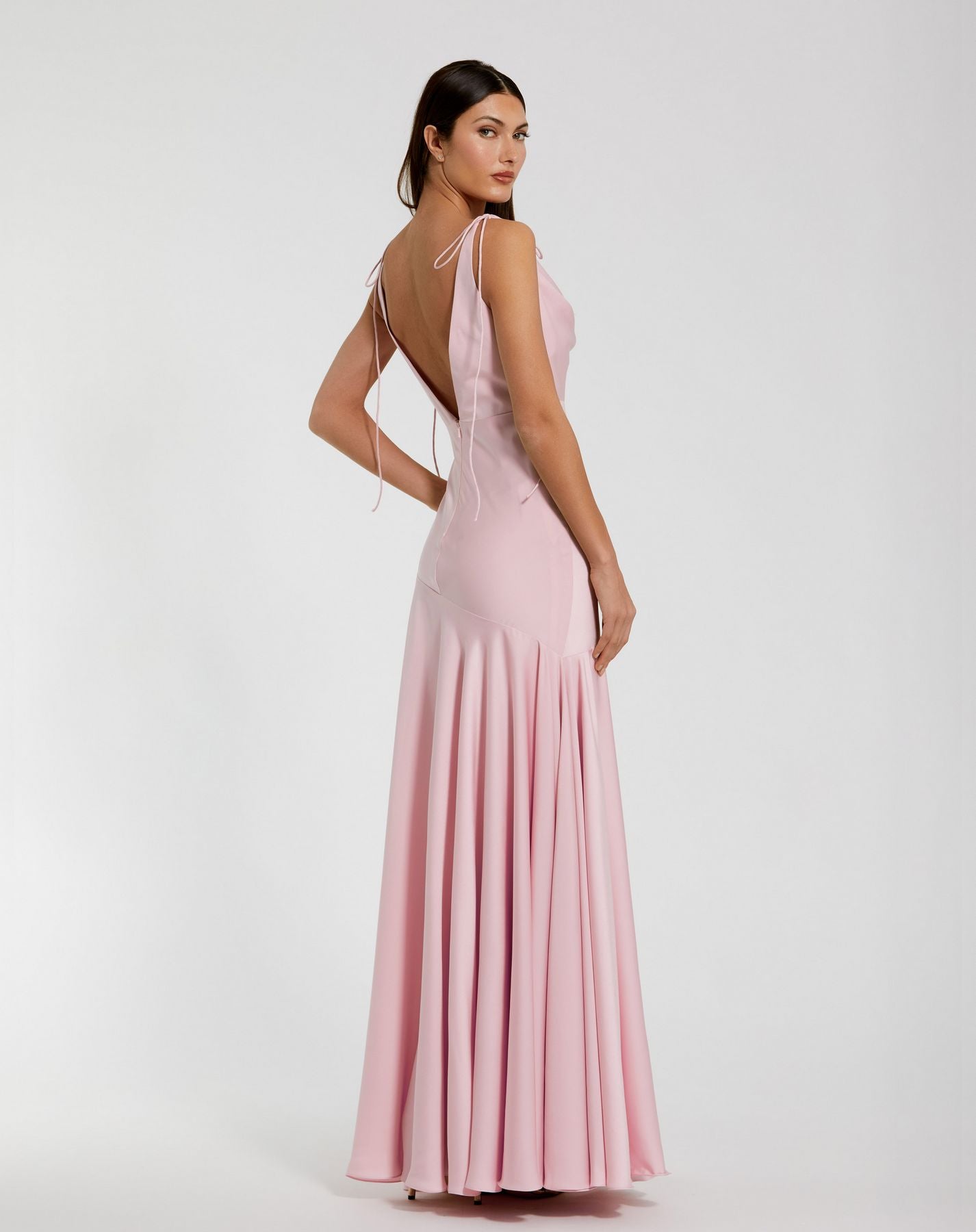 Prom Dresses Long Prom Dress - A Line Formal - Mac Duggal 49914 Powder Pink-Satin-49914-Cowl
