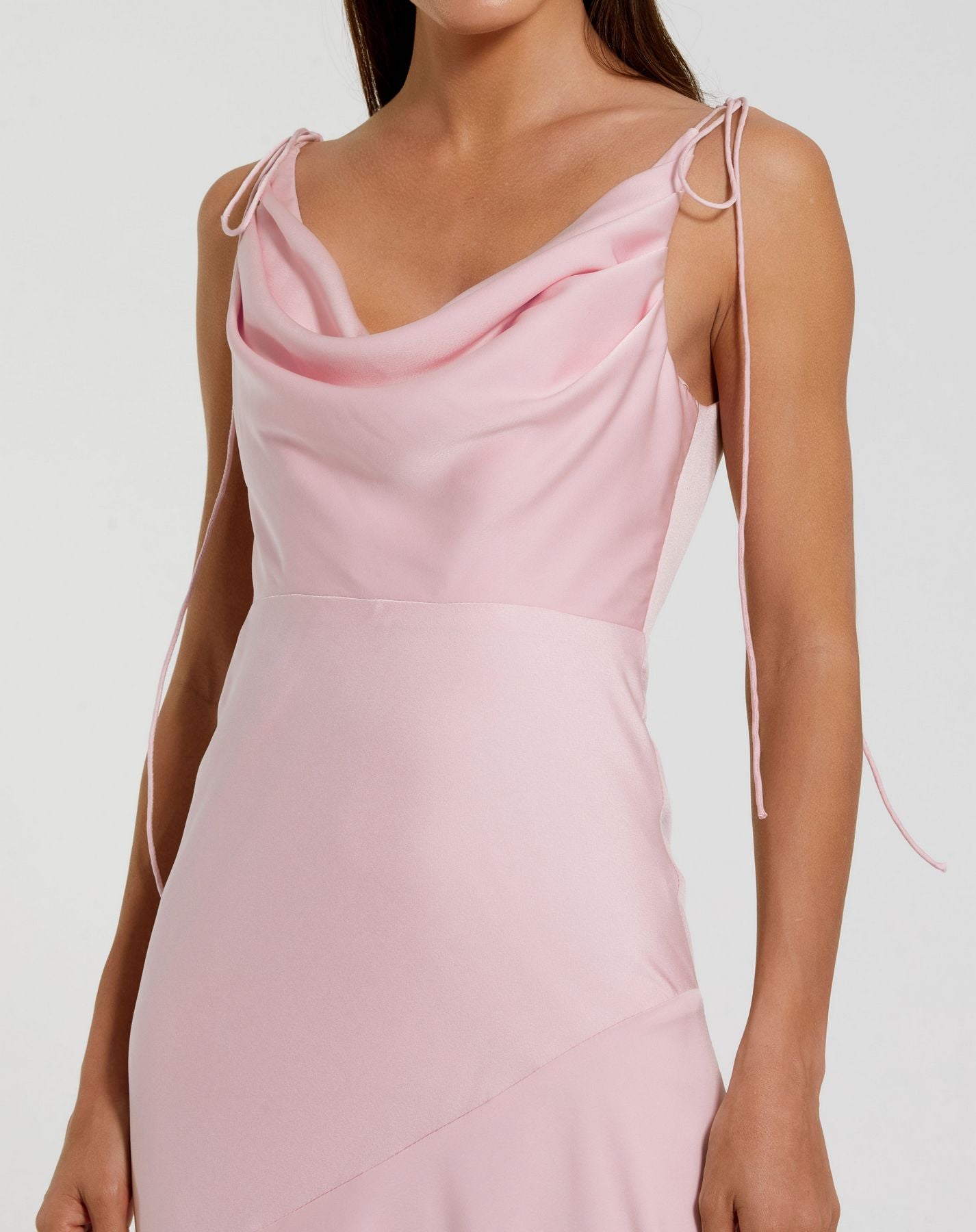 Prom Dresses Long Prom Dress - A Line Formal - Mac Duggal 49914 Powder Pink-Satin-49914-Cowl