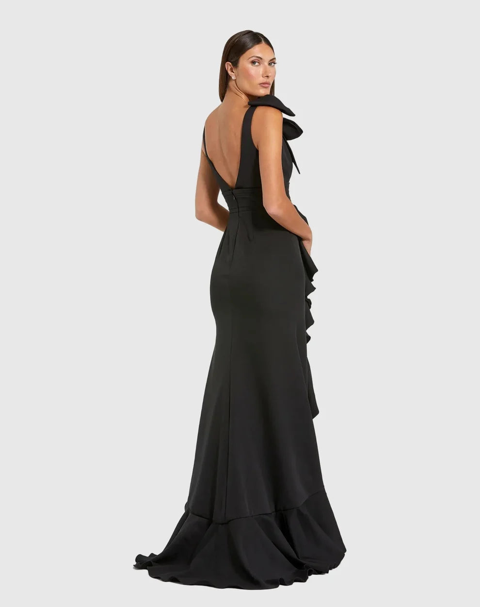 Prom Dresses Fitted Long Formal Ruffle Prom Dress Mac Duggal 49965 Black