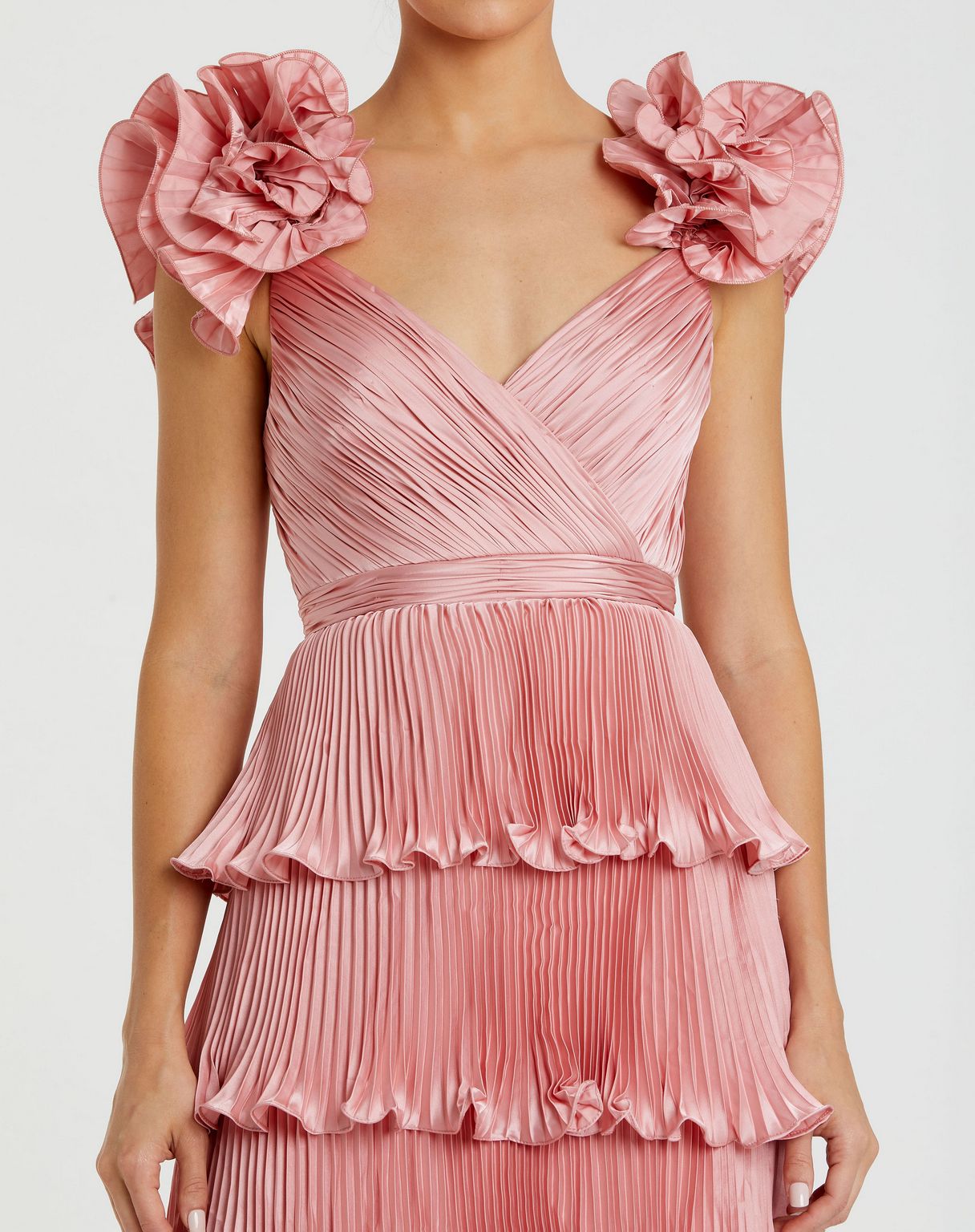 Prom Dresses Long Formal Velvet Layered Prom Dress Rose