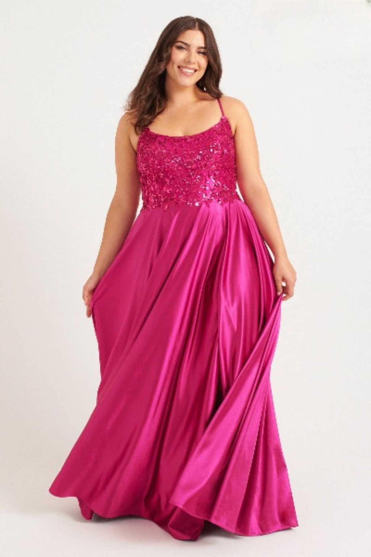 Plus Size Dresses Long Beaded A Line Formal Plus Size Prom Dress Raspberry