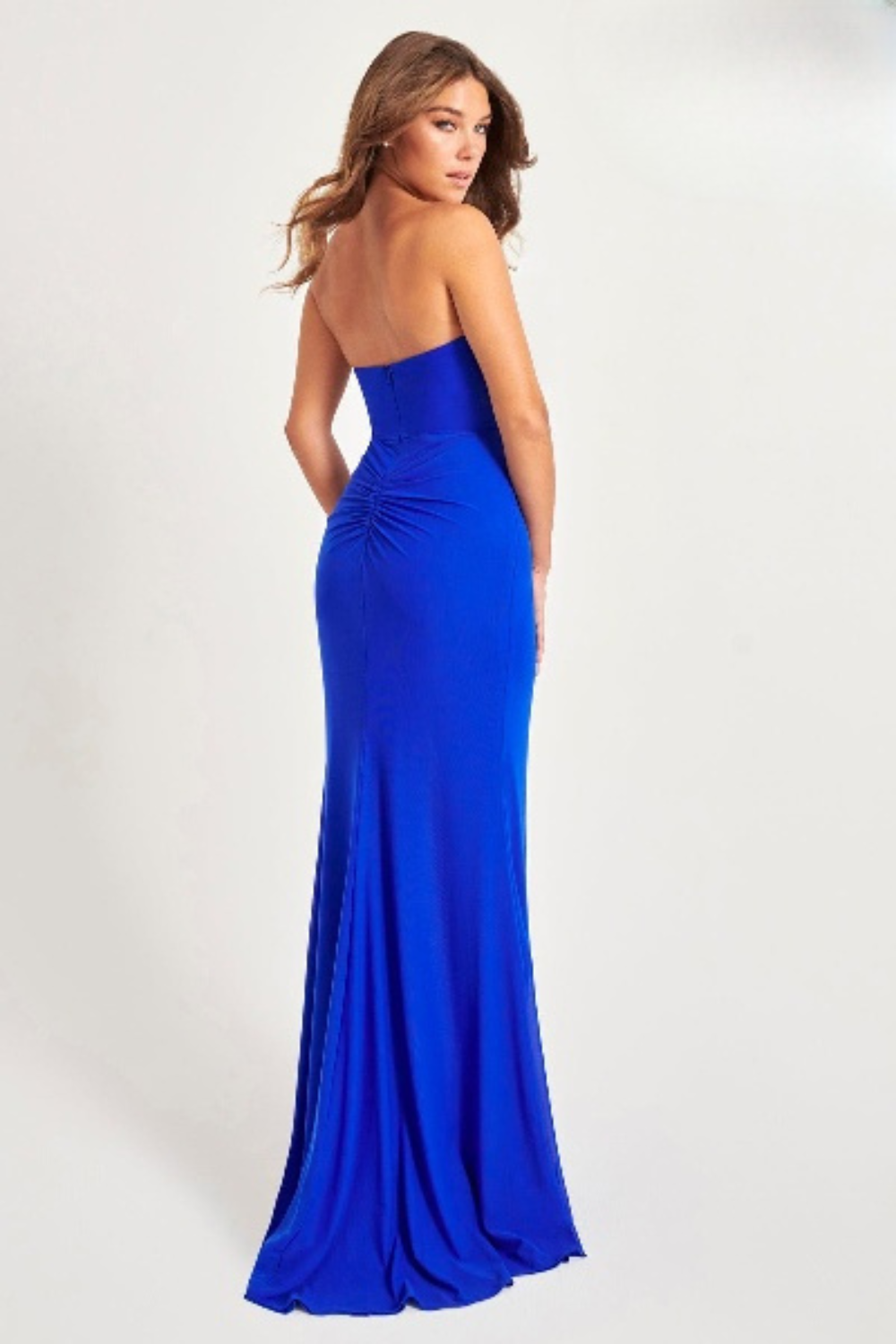 Prom Dresses Long Formal Slit Pleated Evening Prom Dress Royal