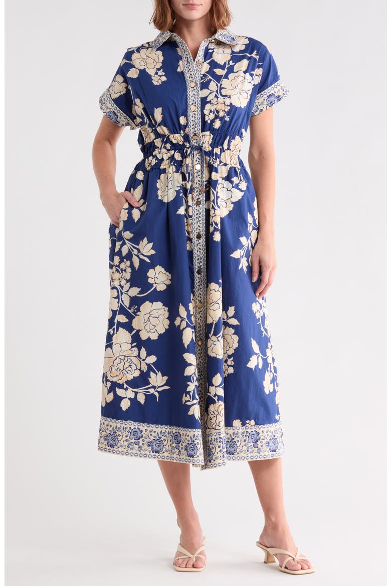 Floral Shirt Maxi Dress Badgley Mischka BW50401