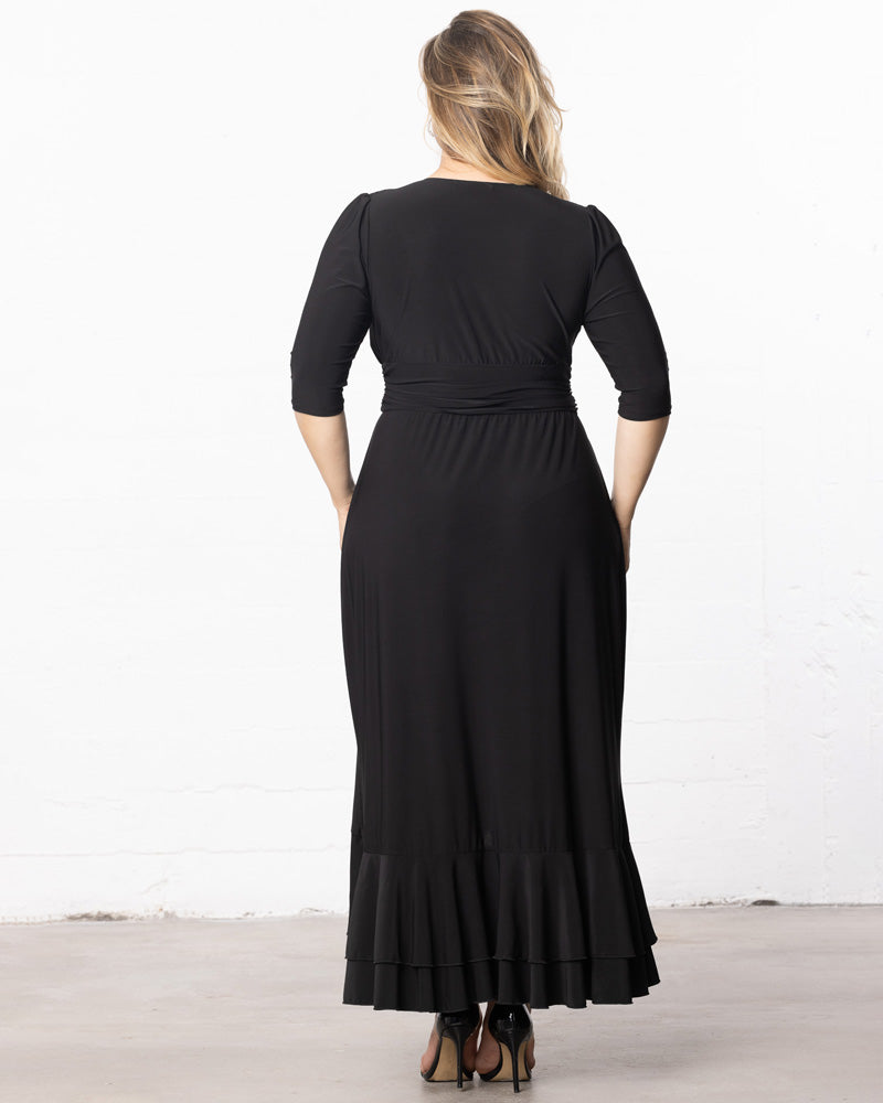 Plus Size Dresses Short Ruffle Cocktail Evening Plus Size Dress Onyx