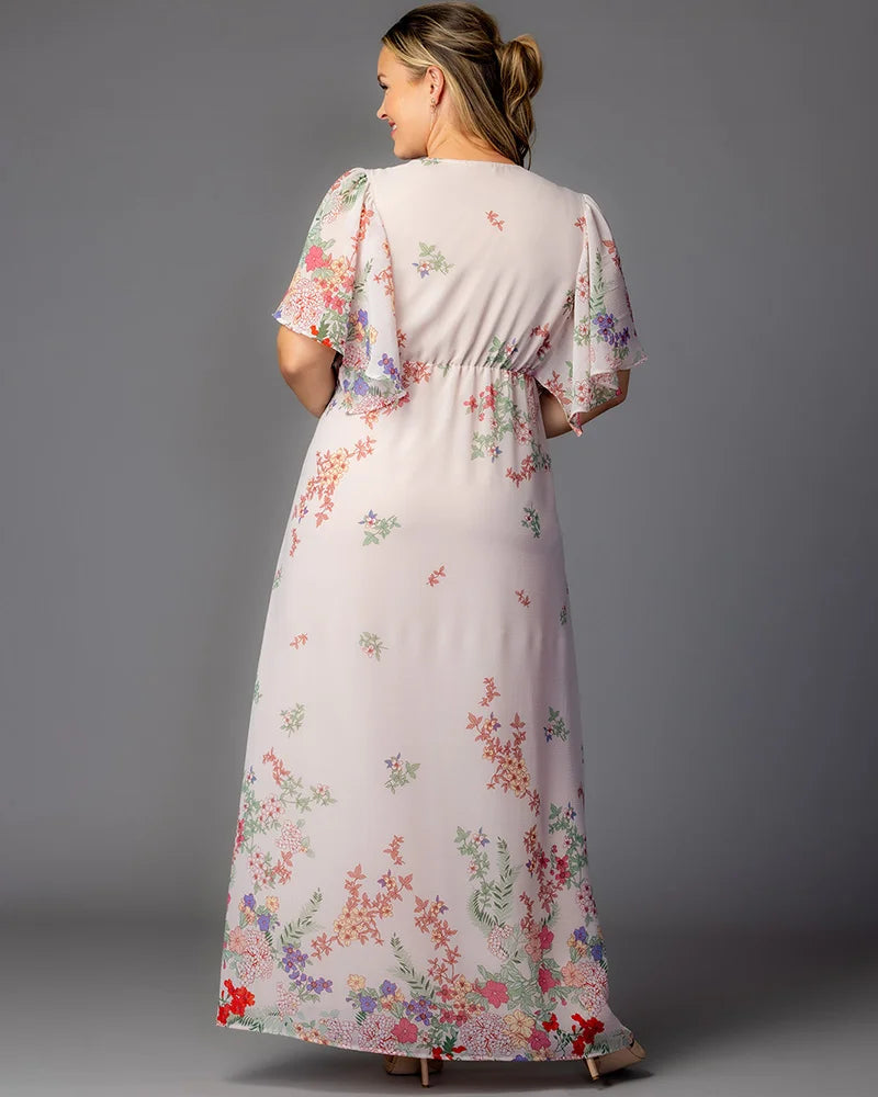 V-Neck Floor-Length Chiffon Formal A-Line Kiyonna 11262808