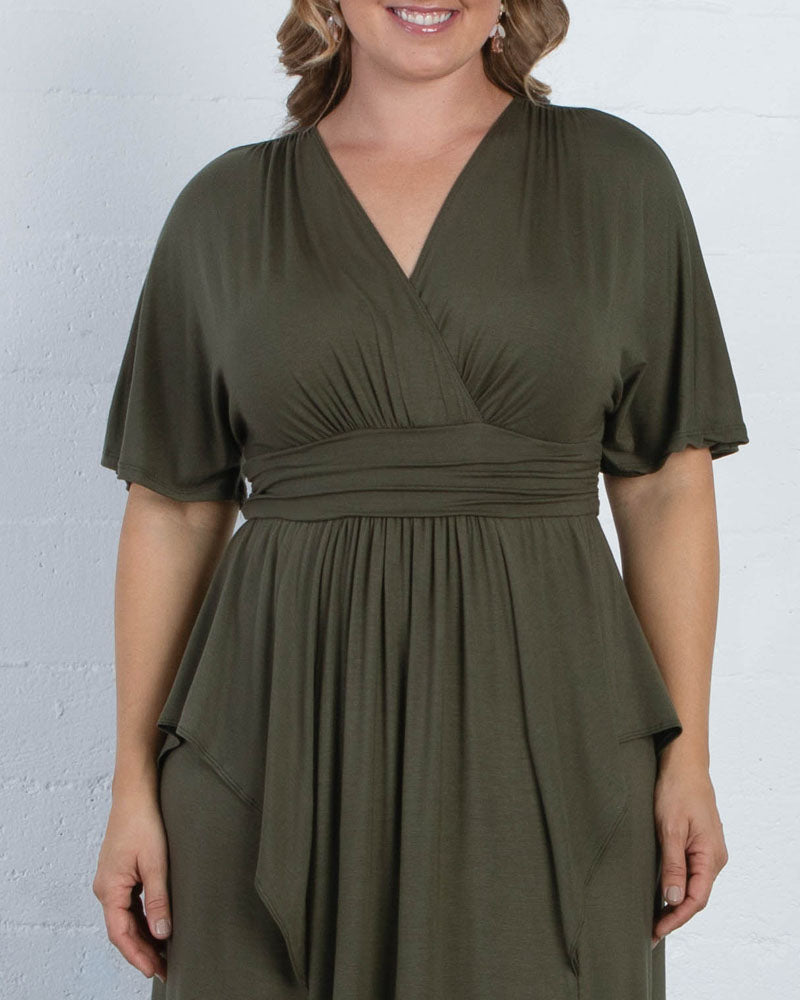 Plus Size Dresses Long Formal Fitted Mother of the Bride Plus Size Dress Kiyona 12151802 Olive