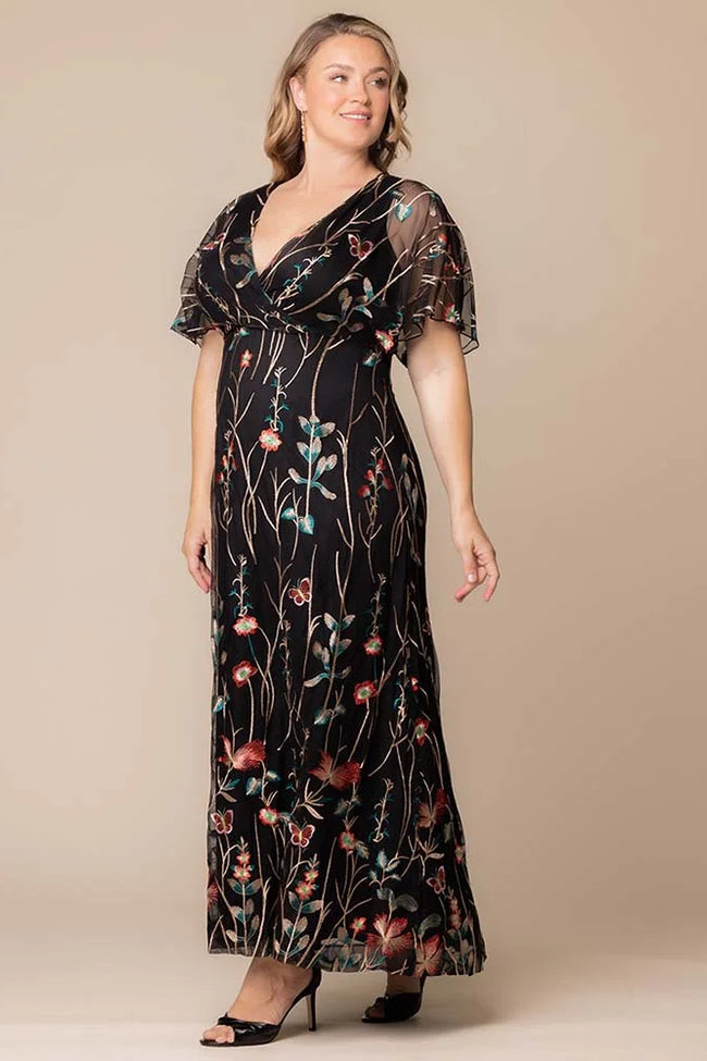 Plus Size Dresses Mother of the Bride Floral Print Plus Size Dress Onyx Meadow Print