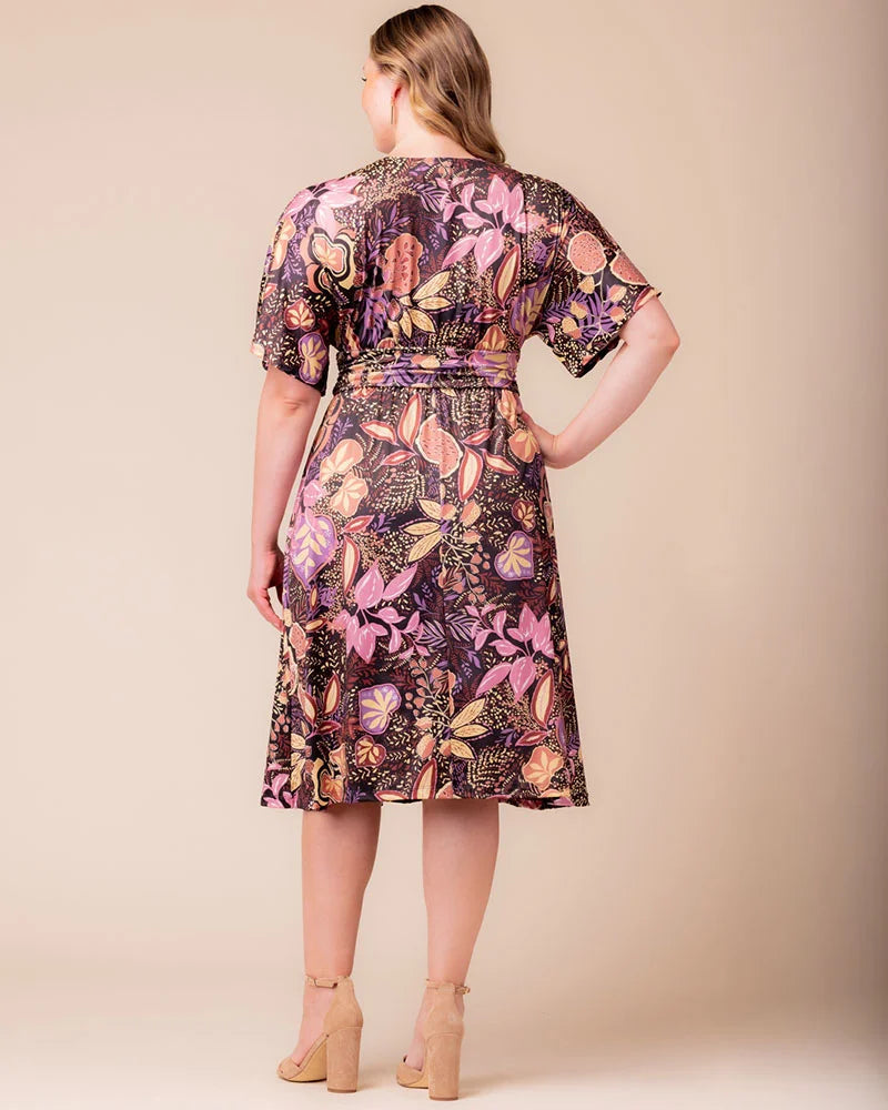 Plus Size Dresses Midi Print Cocktail Plus Size Dress Autumn Wonderland
