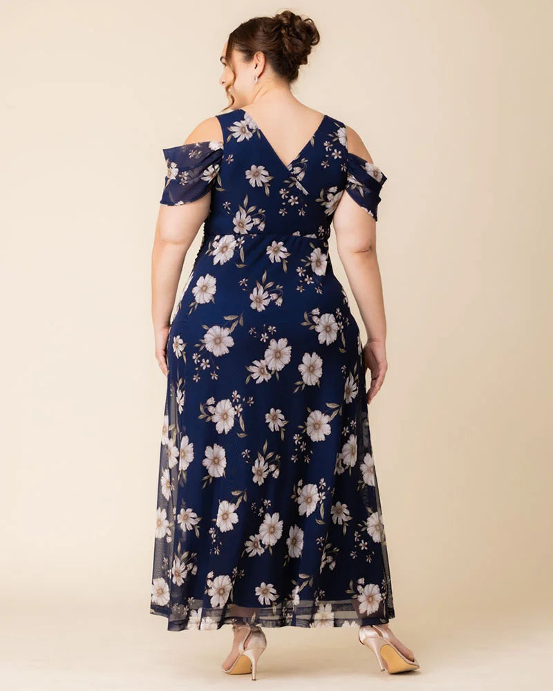 Plus Size Dresses Long A Line Formal Mother of the Bride Plus Size Dress Kiyonna 13212703 Navy Blue Blooms