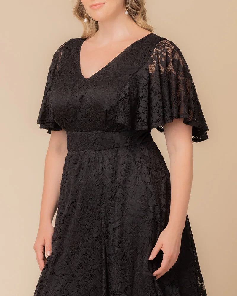 Plus Size Dresses Short Lace Midi Cocktail Plus Size Dress Onyx