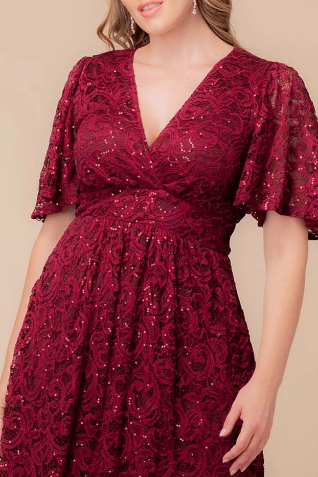 Plus Size Dresses A Line Plus Size Lace Short Cocktail Dress Pinot Noir