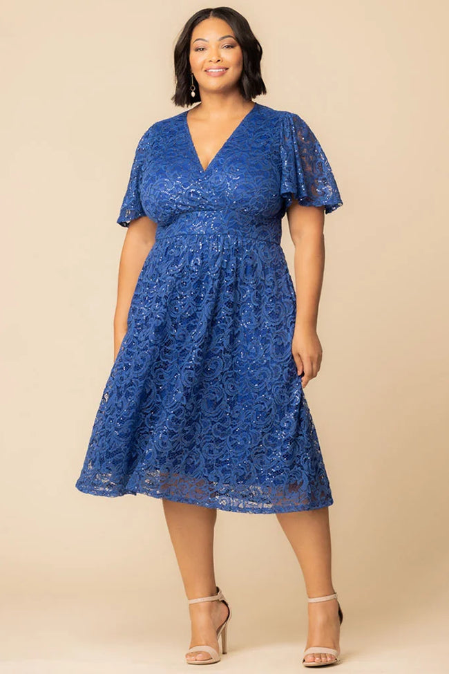 Plus Size Dresses A Line Plus Size Lace Short Cocktail Dress Sapphire